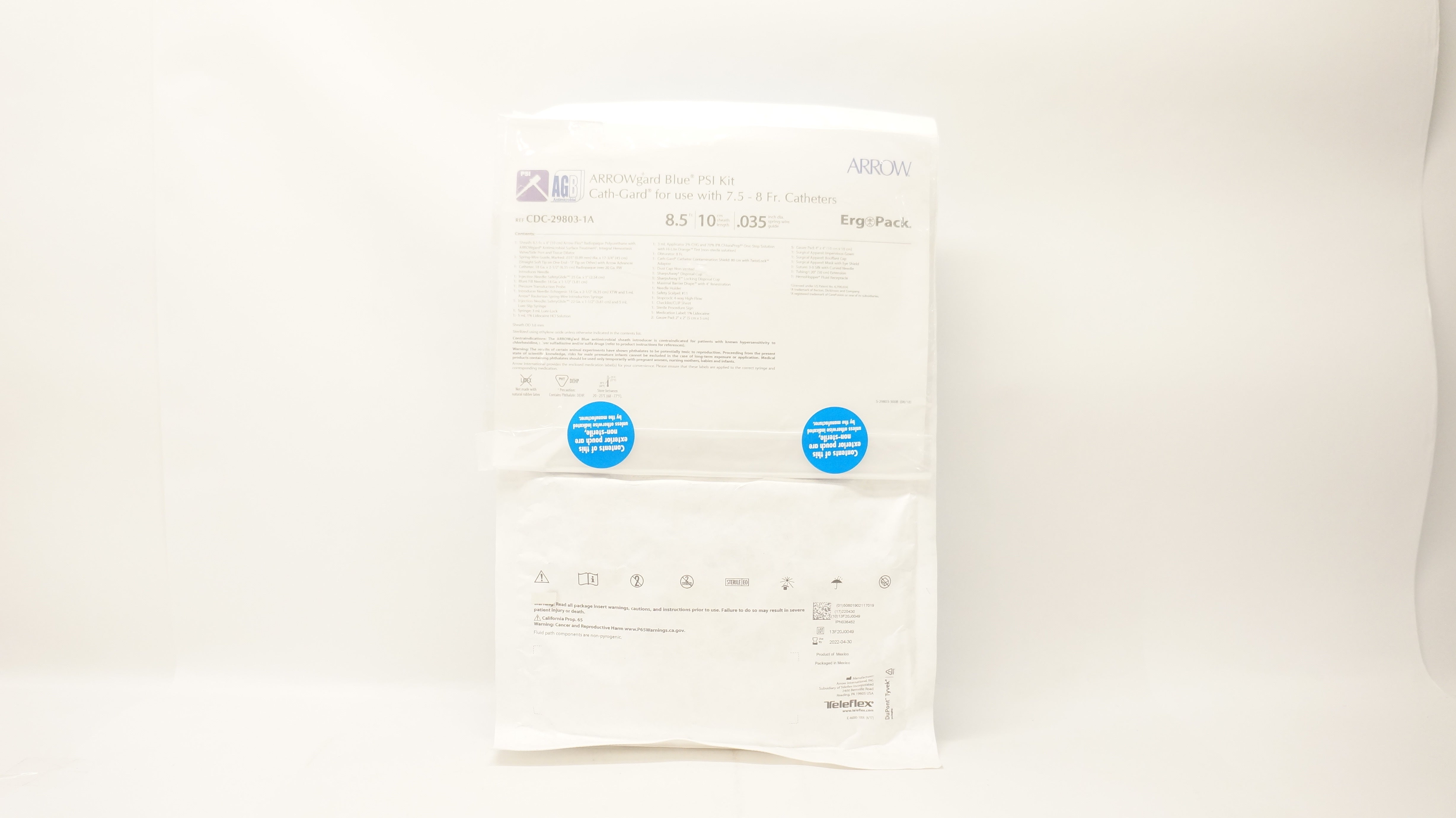 Arrow CDC-29803-1A Percutaneous Sheath Introducer Kit 8.5Fr x 10cm x .035inch(x)