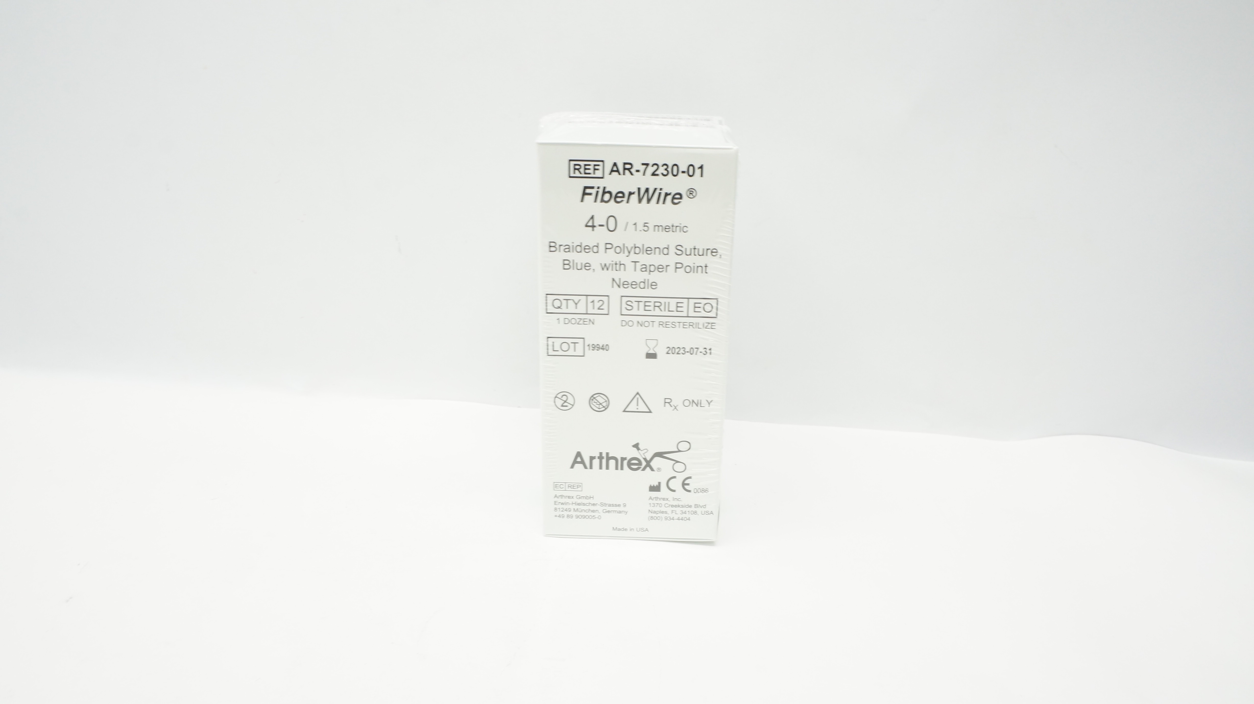 Arthrex AR-7230-01 4-0 FiberWire Braided Polyblend Stre (x) - Box of 12