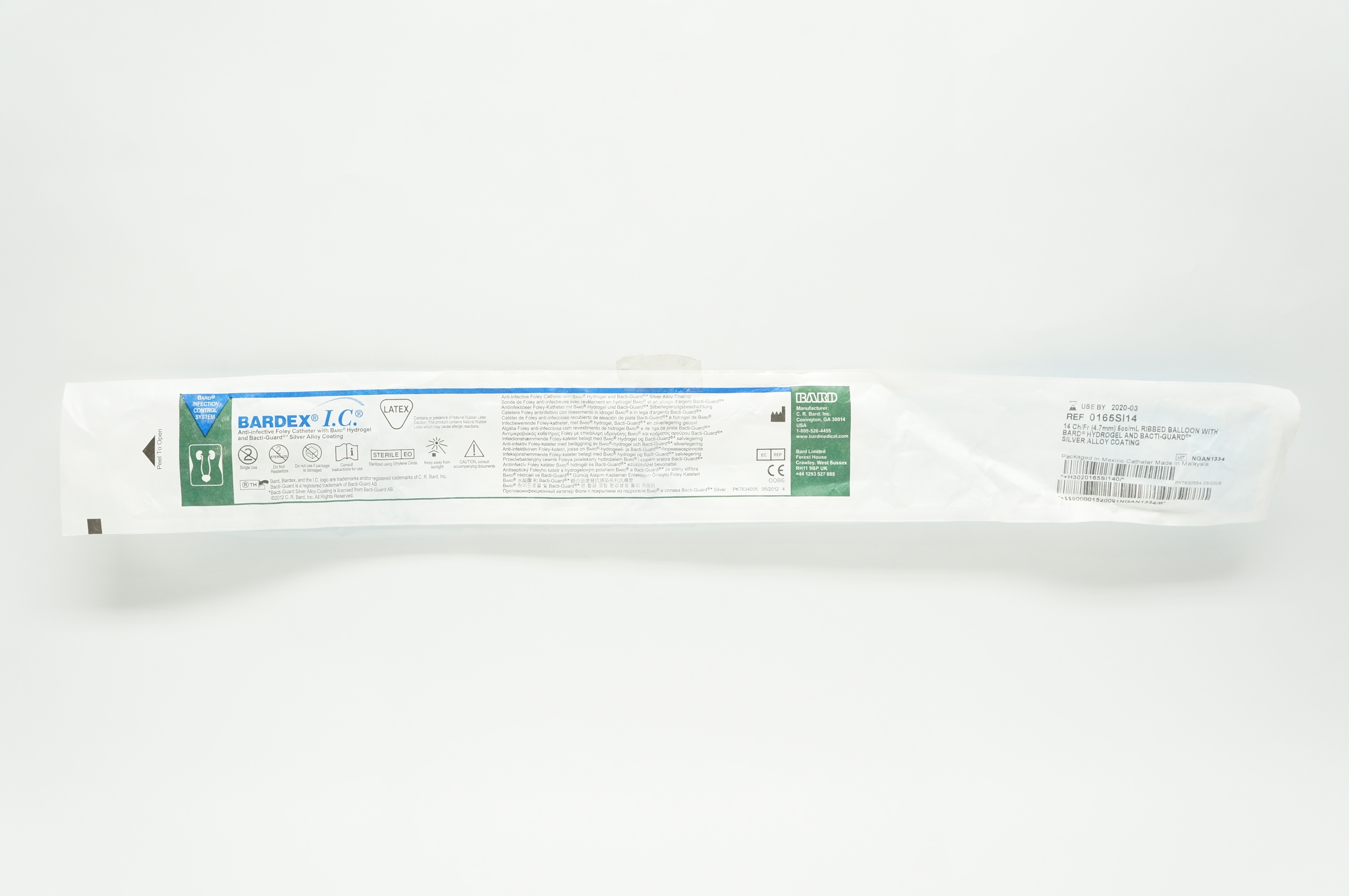 Bard 0165SI14 Bardex Anti-Infective Foley Cath. 14Fr (x)