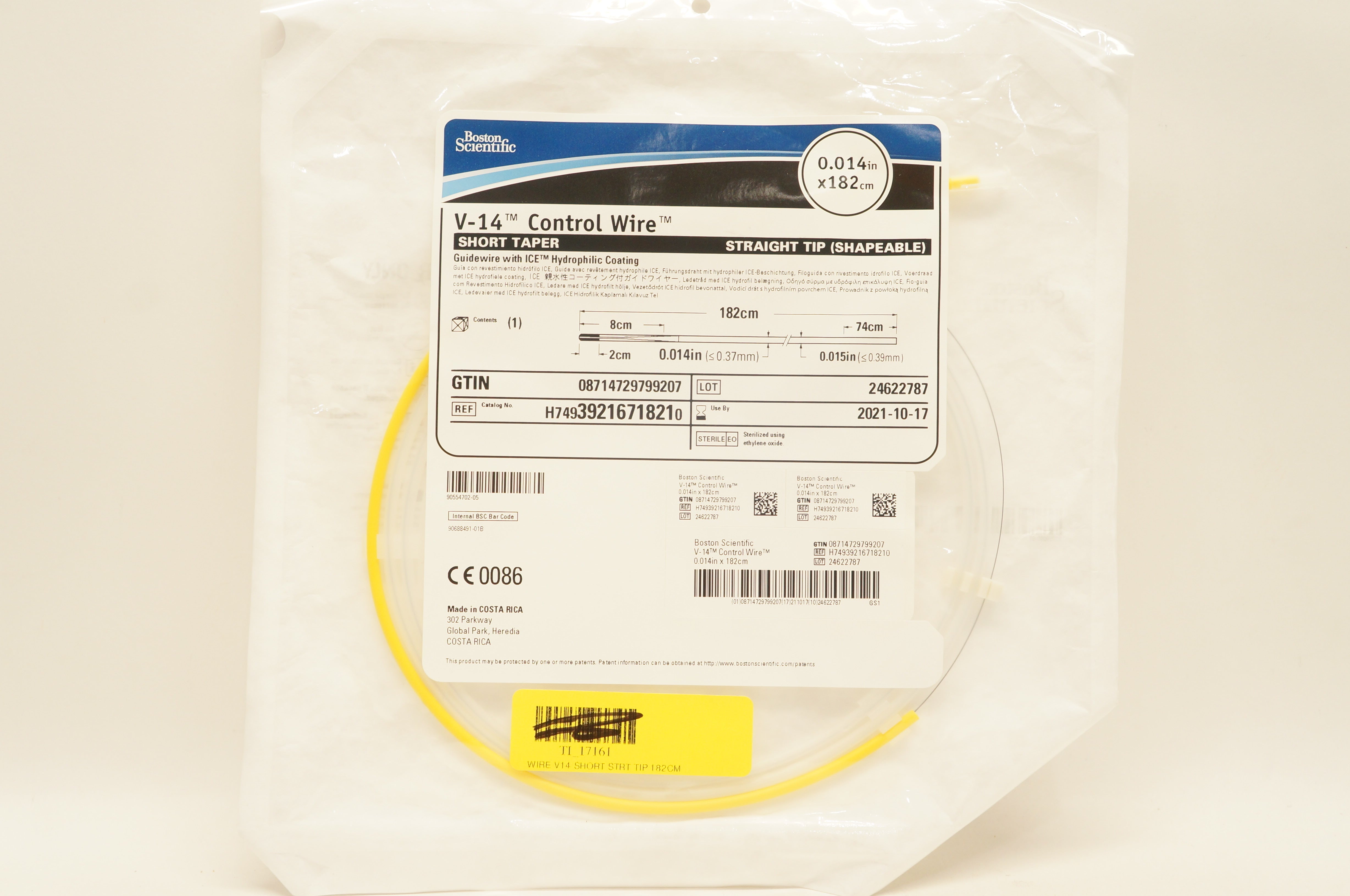 Boston Scientific 3921671821 V-14 Control Wire 0.014inch x 182cm (x)