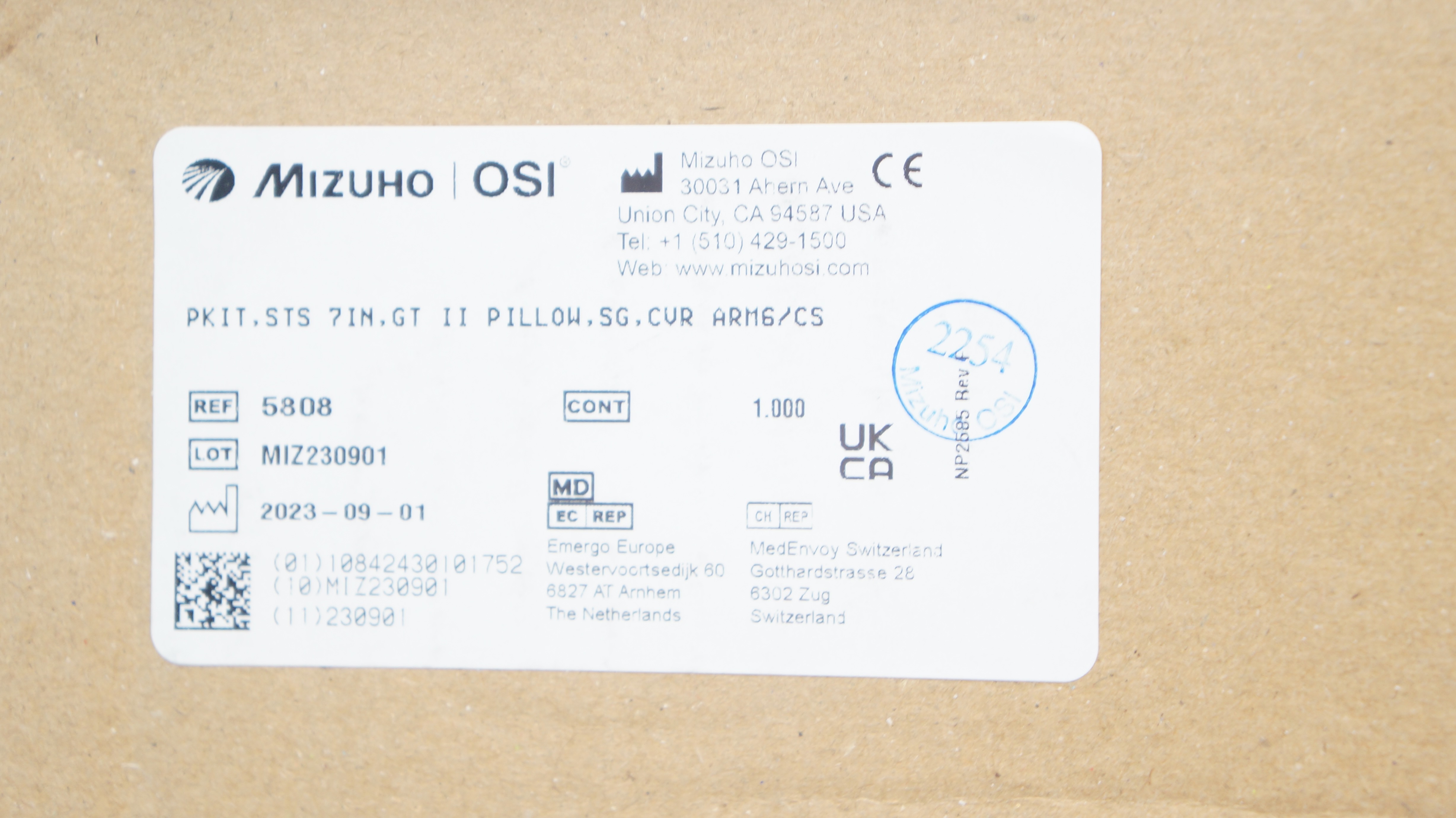 Mizuho OSI 5808 Patient Care Kit Case of 6