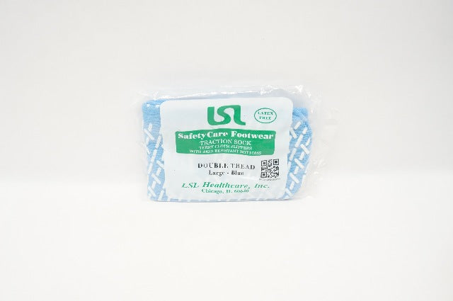 LSL Healthcare SafetyCare Footwear Traction Sock Double Tread Large-Blue