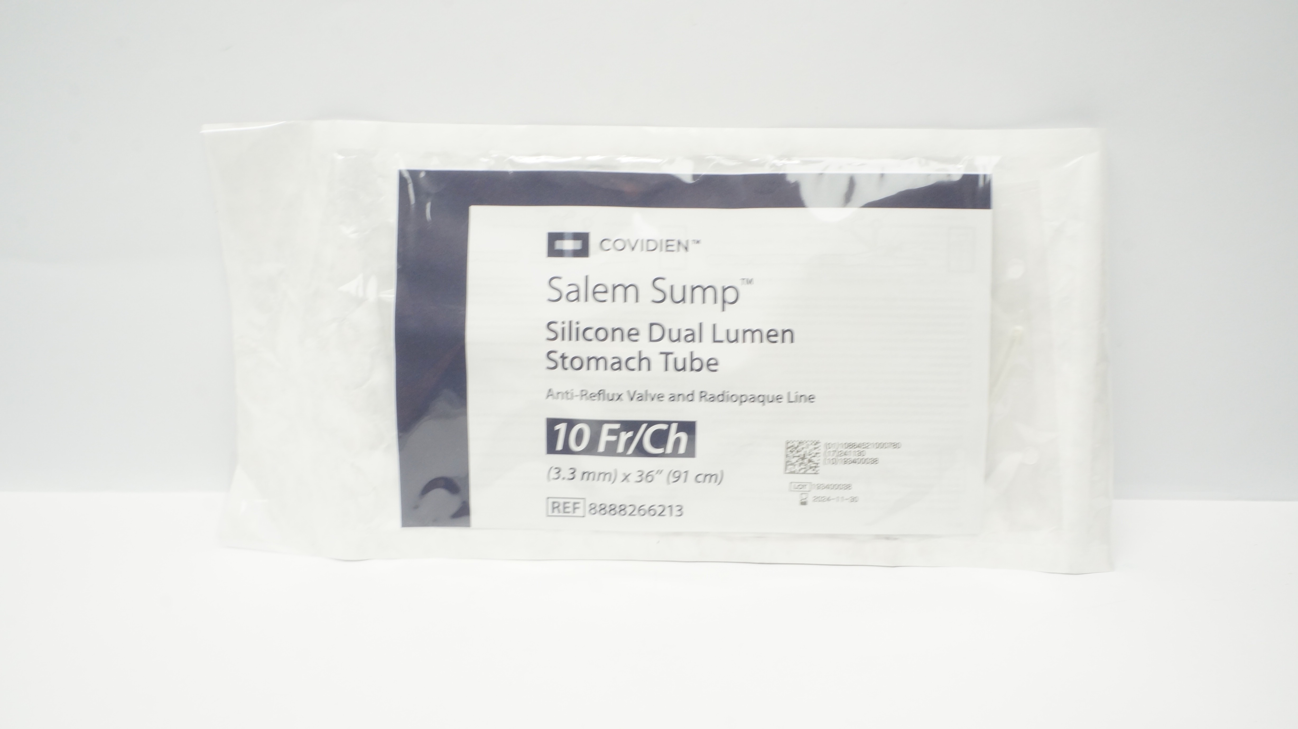 Covidien 8888266213 Salem Sump Silicone Dual Lumen Stomach Tube 10Fr/Ch (x)