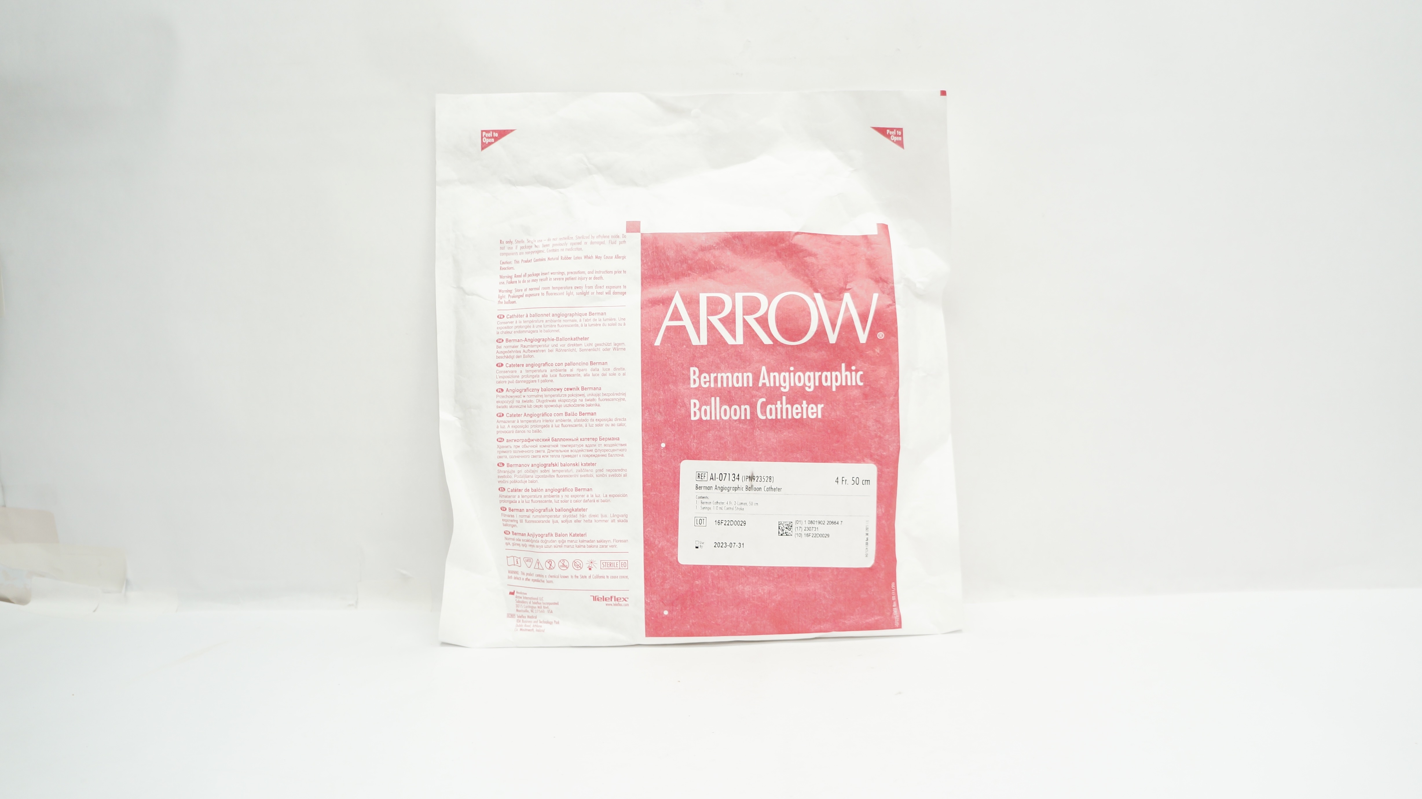 Arrow AI-07134 Berman Angiographic Balloon Cath. 4Fr x 50cm (x)