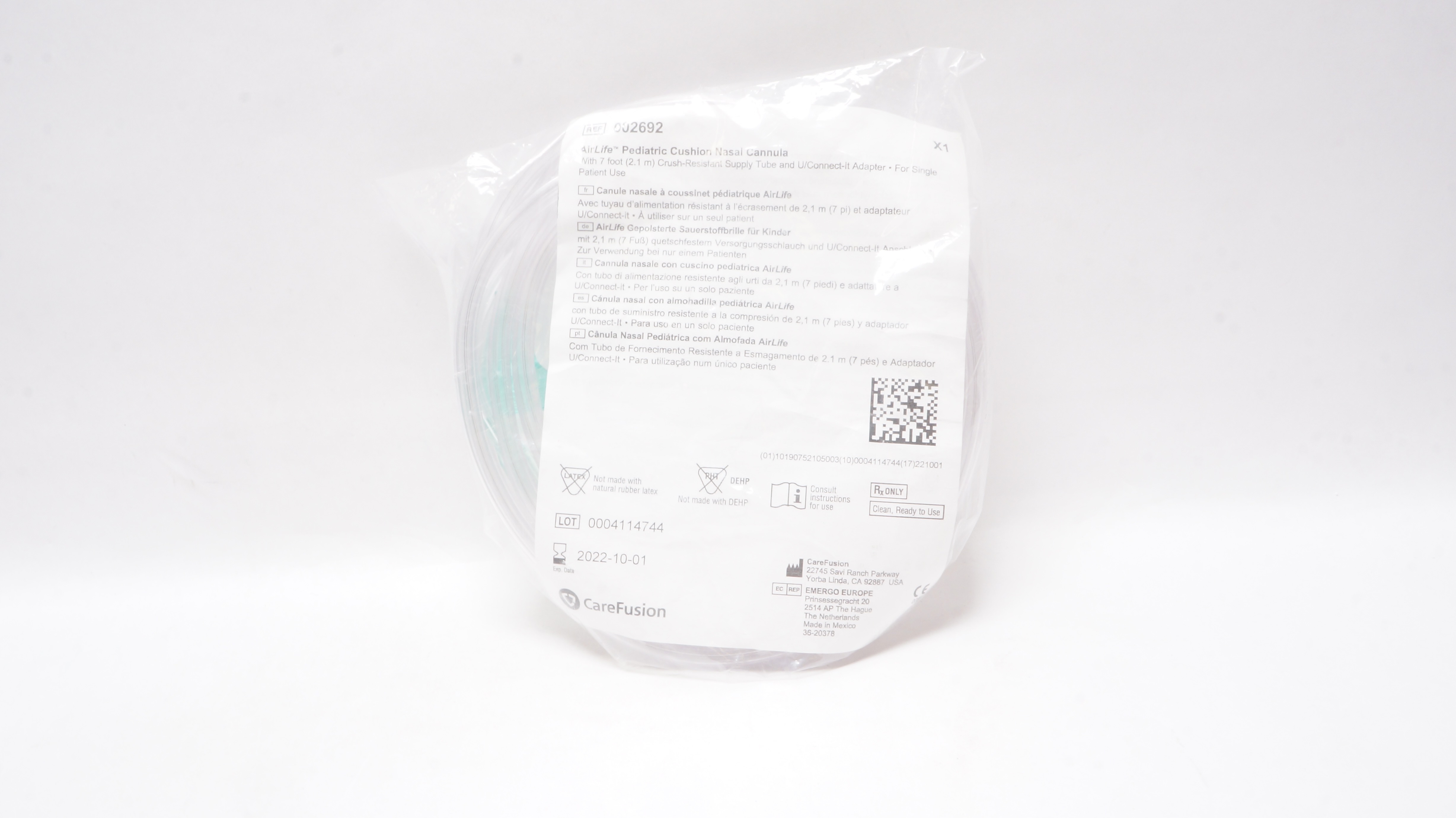 CareFusion 002692 Airlife Pediatric Cushion Nasal Cannula 7 ft. (x)