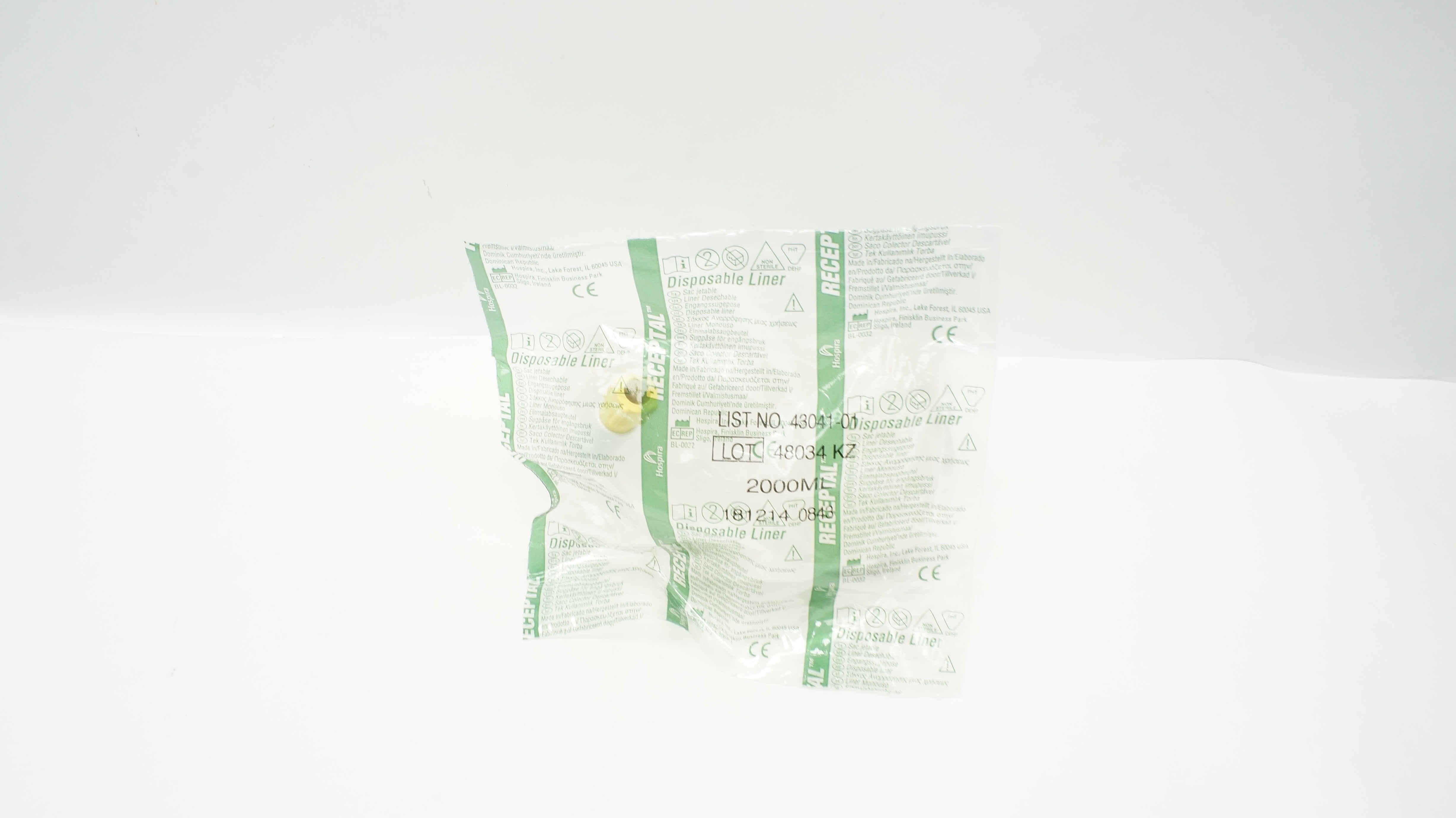 Hospira 43041-01 Receptal Disposable Liner
