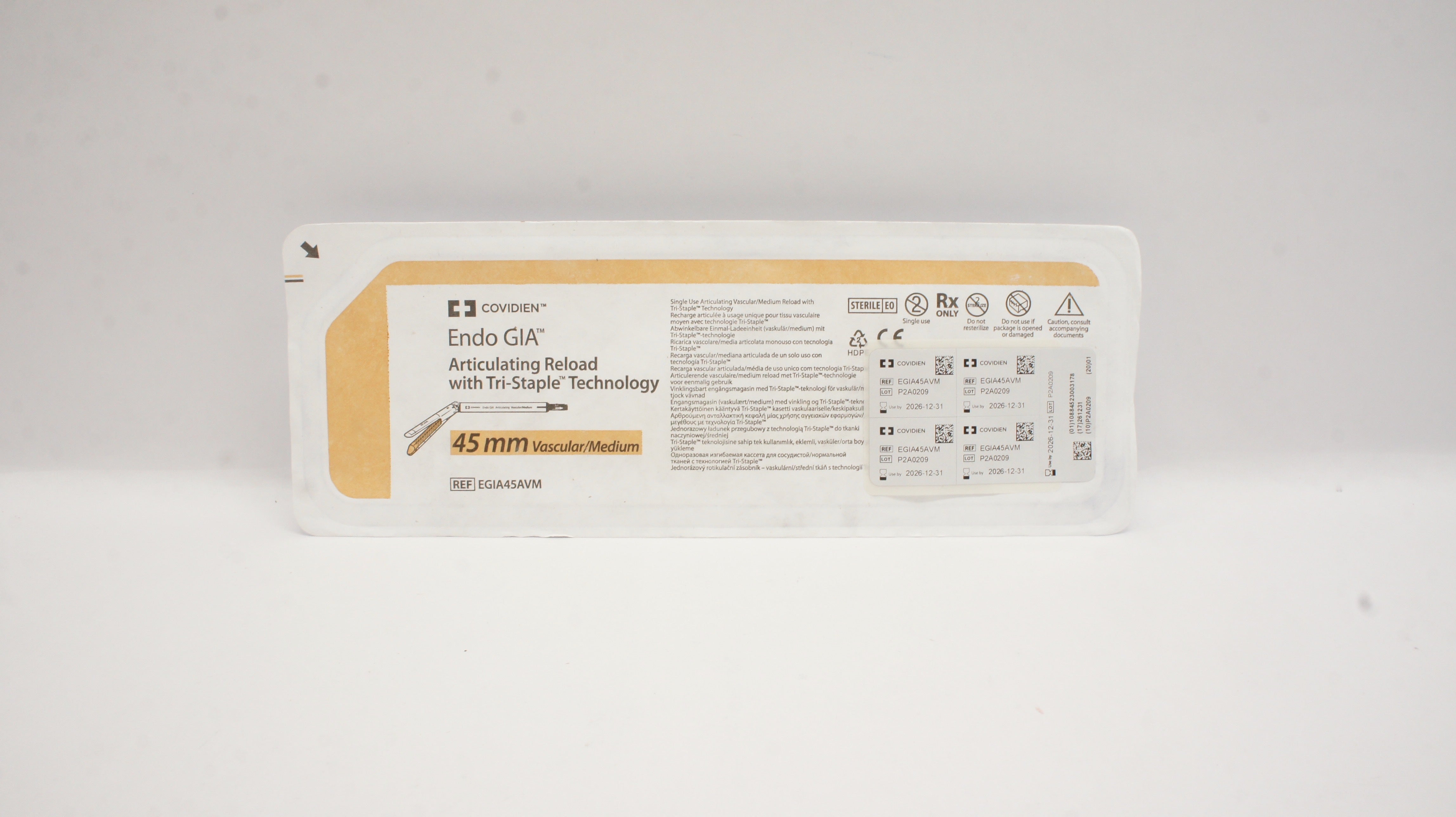 Covidien EGIA45AVM Endo GIA Articulating Reload, Vascular/Medium 45mm