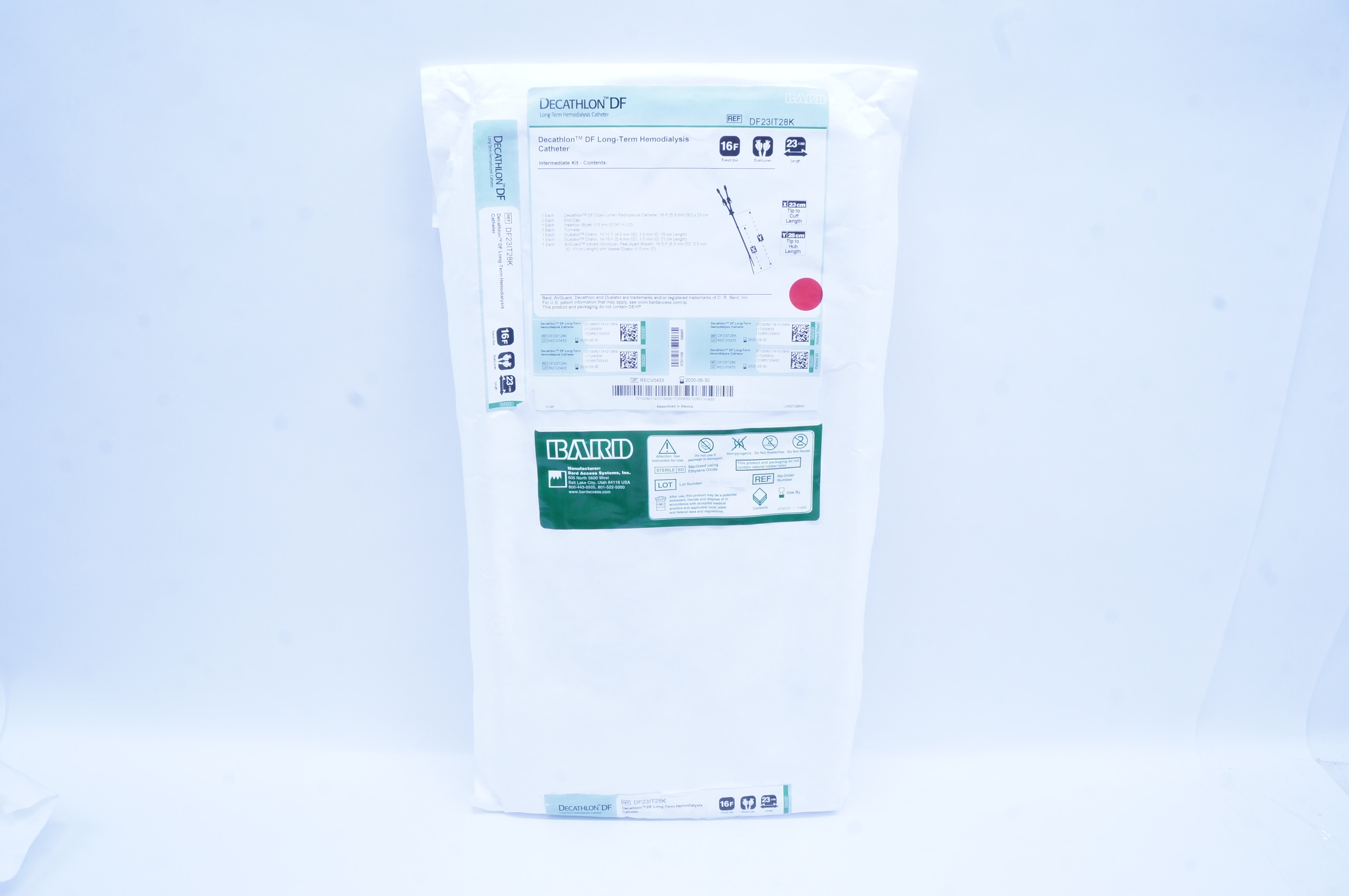 Bard DF23IT28K Decathlon DF Long-Term Hemodialysis Cath. 16F x 23cm (x)