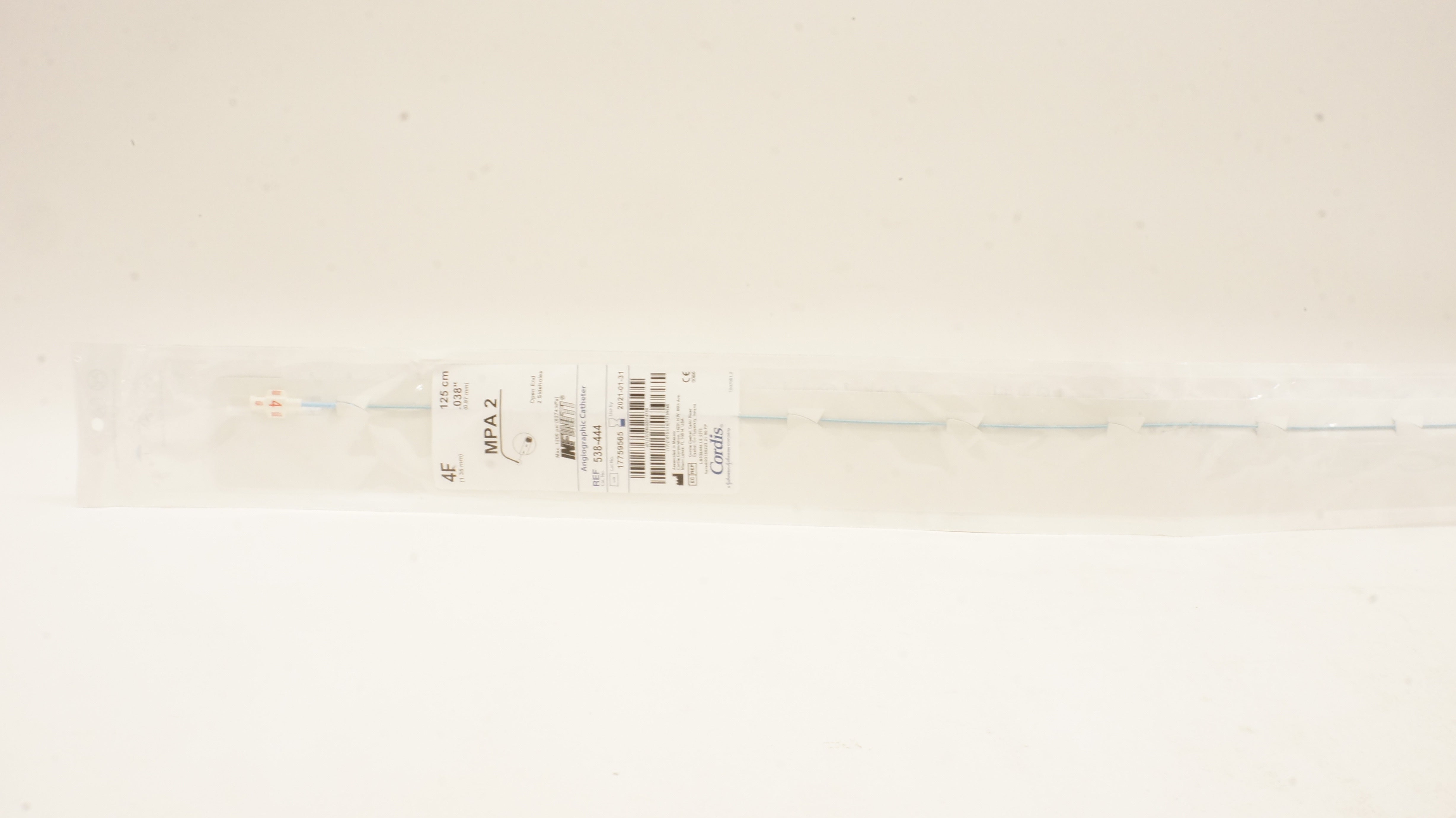 Cordis 538-444 MPA2 Angiographic Cath. 4F x .038inch 125cm (x)
