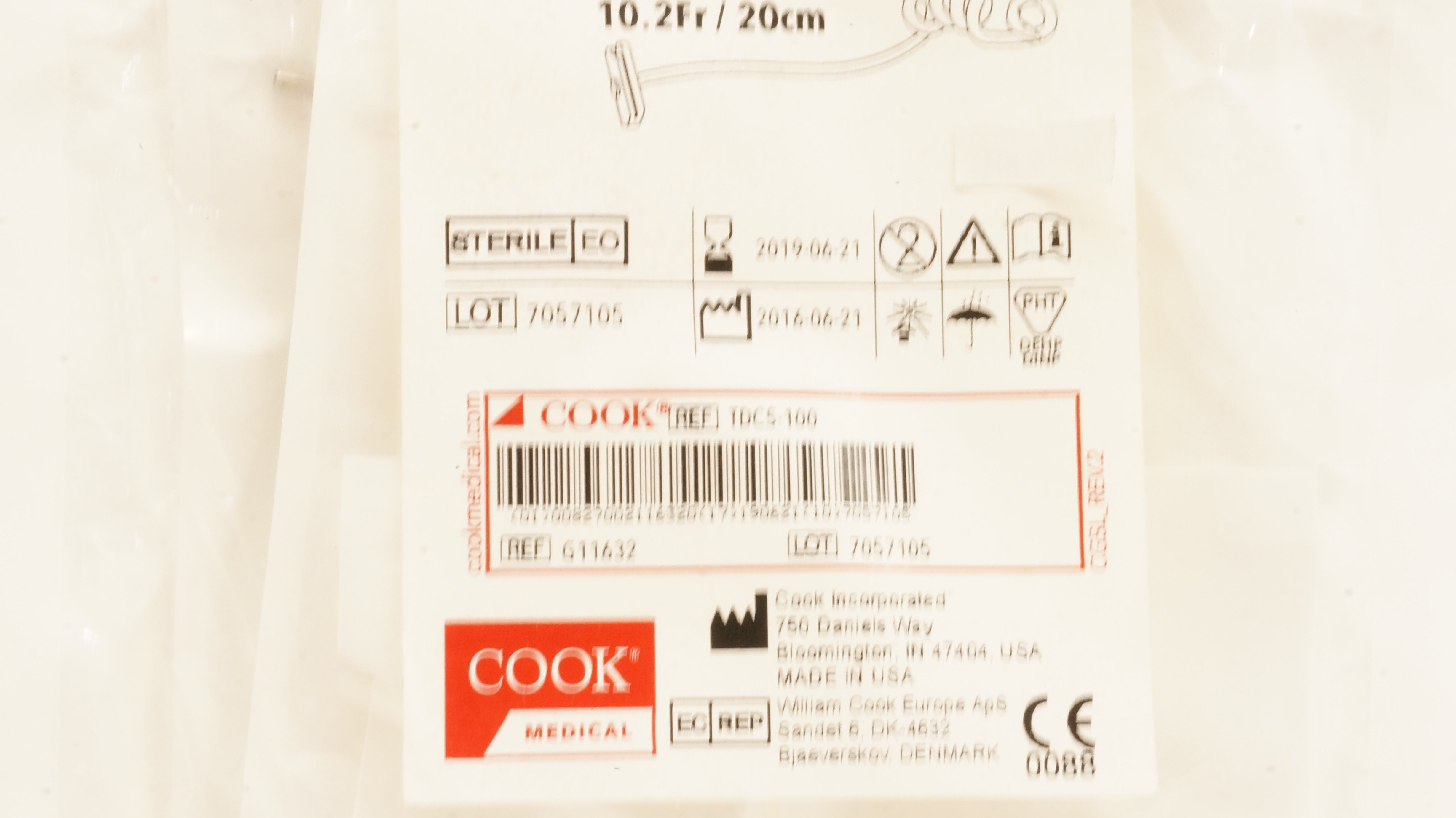 Cook Medical G11632 Chait Trapdoor Cecostomy Catheter Set 10.2Fr