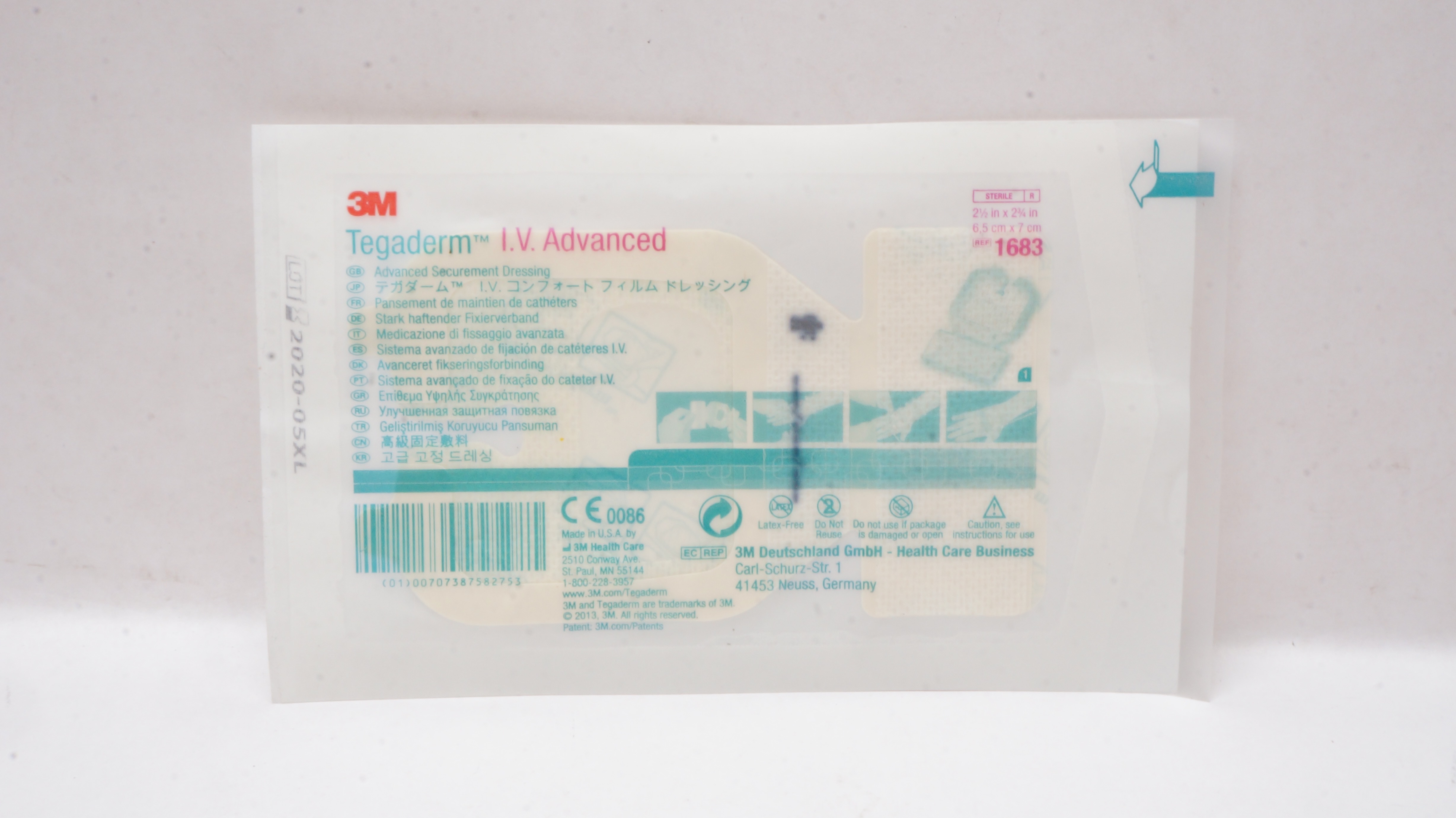 Iv Advanced 3M 1683 Tegaderm I.V. Advanced Securement Dressing 2-1/2inch x 2-3/4 ...
