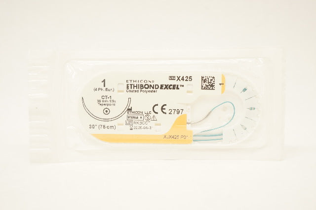 Ethicon X425 1 Ethibond Exel Green Braided Stre CT-1 36mm 1/2c Taperpoint 30inch