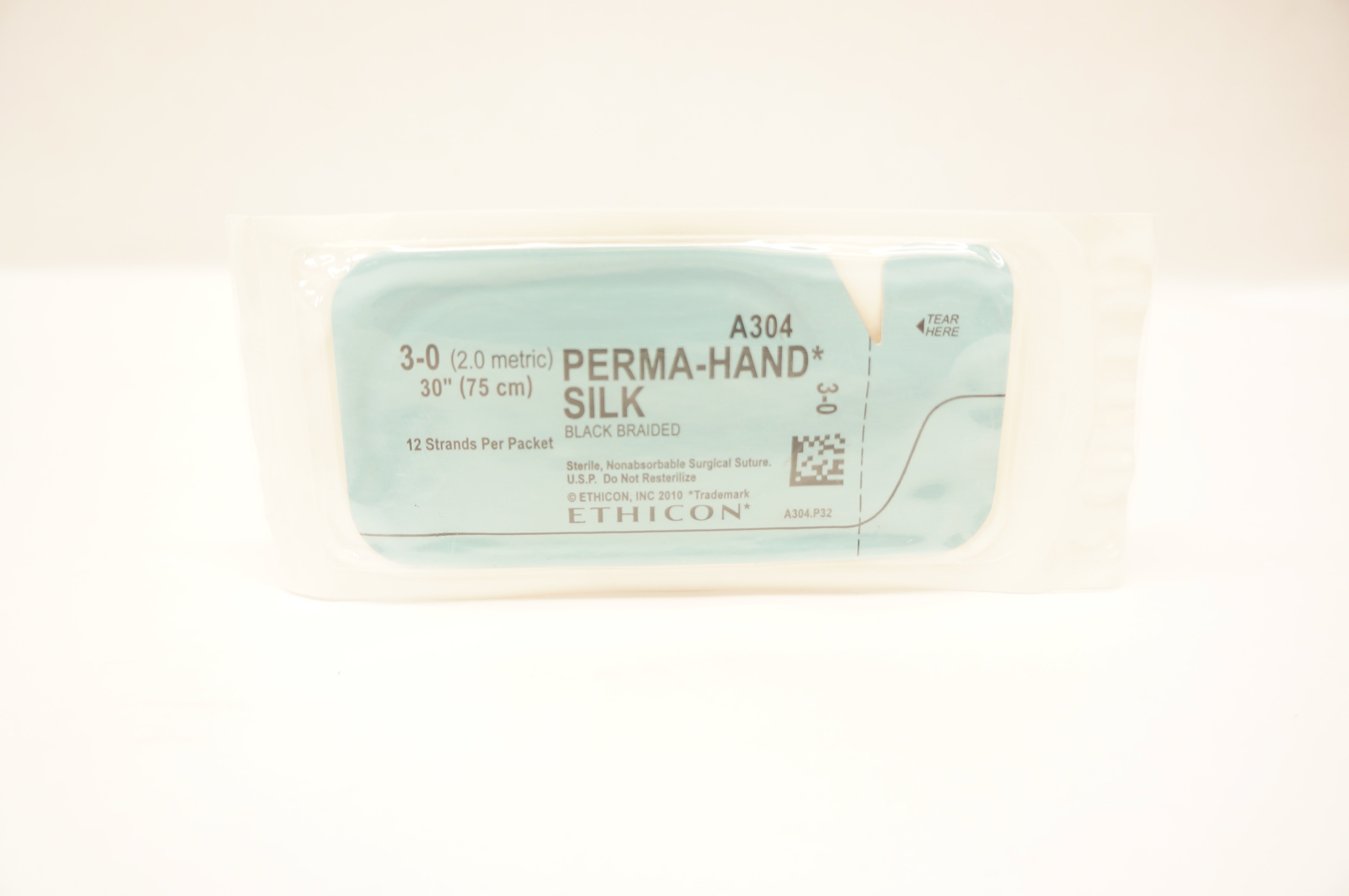 Ethicon A304 3-0 Perma-Hand Silk Black Braided Surgical Stre, 30 inch