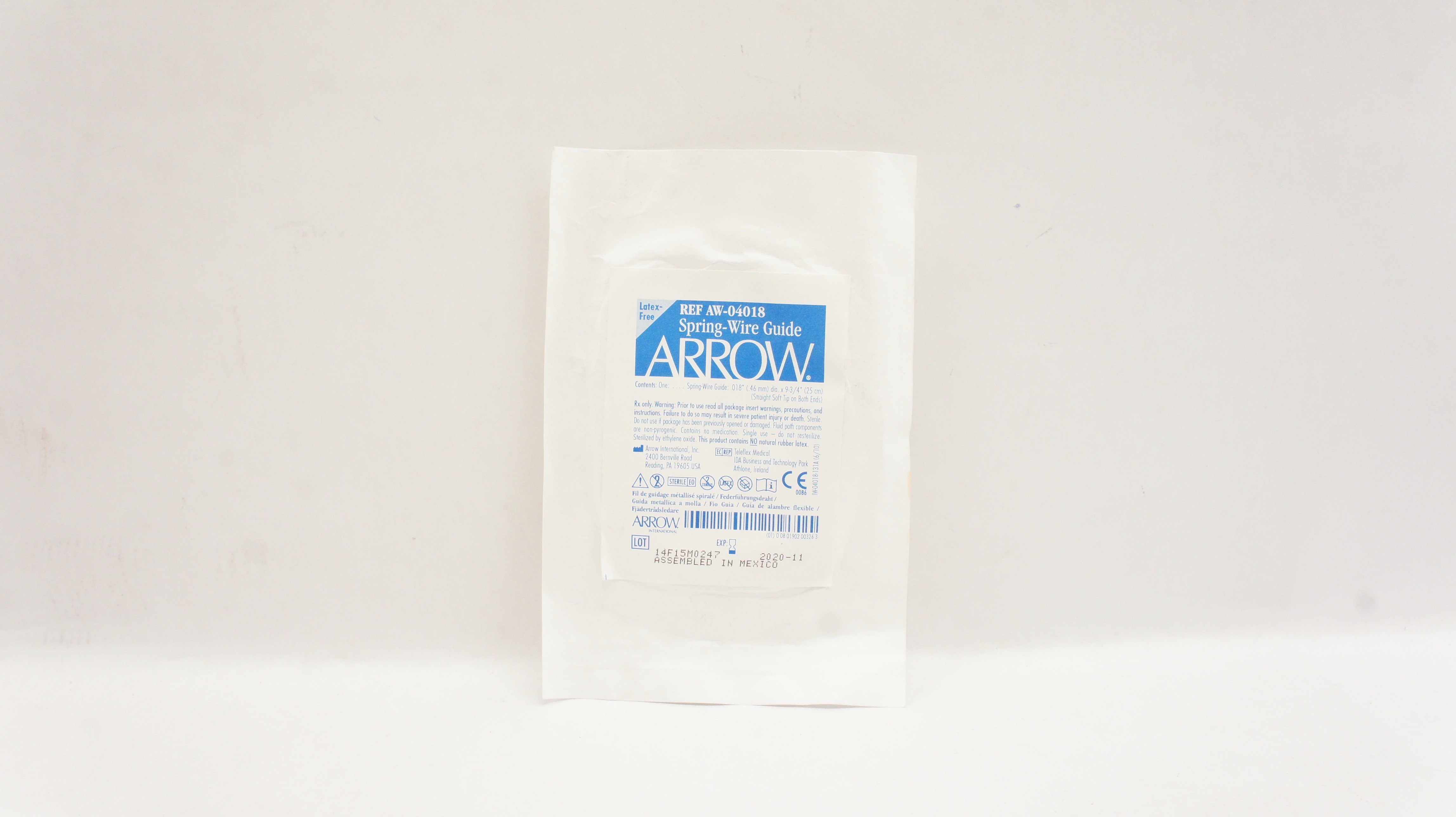 Arrow AW-04018 Spring-Wire Guide .018inch dia. x 9-3/4inch Straight Soft Tip (x)