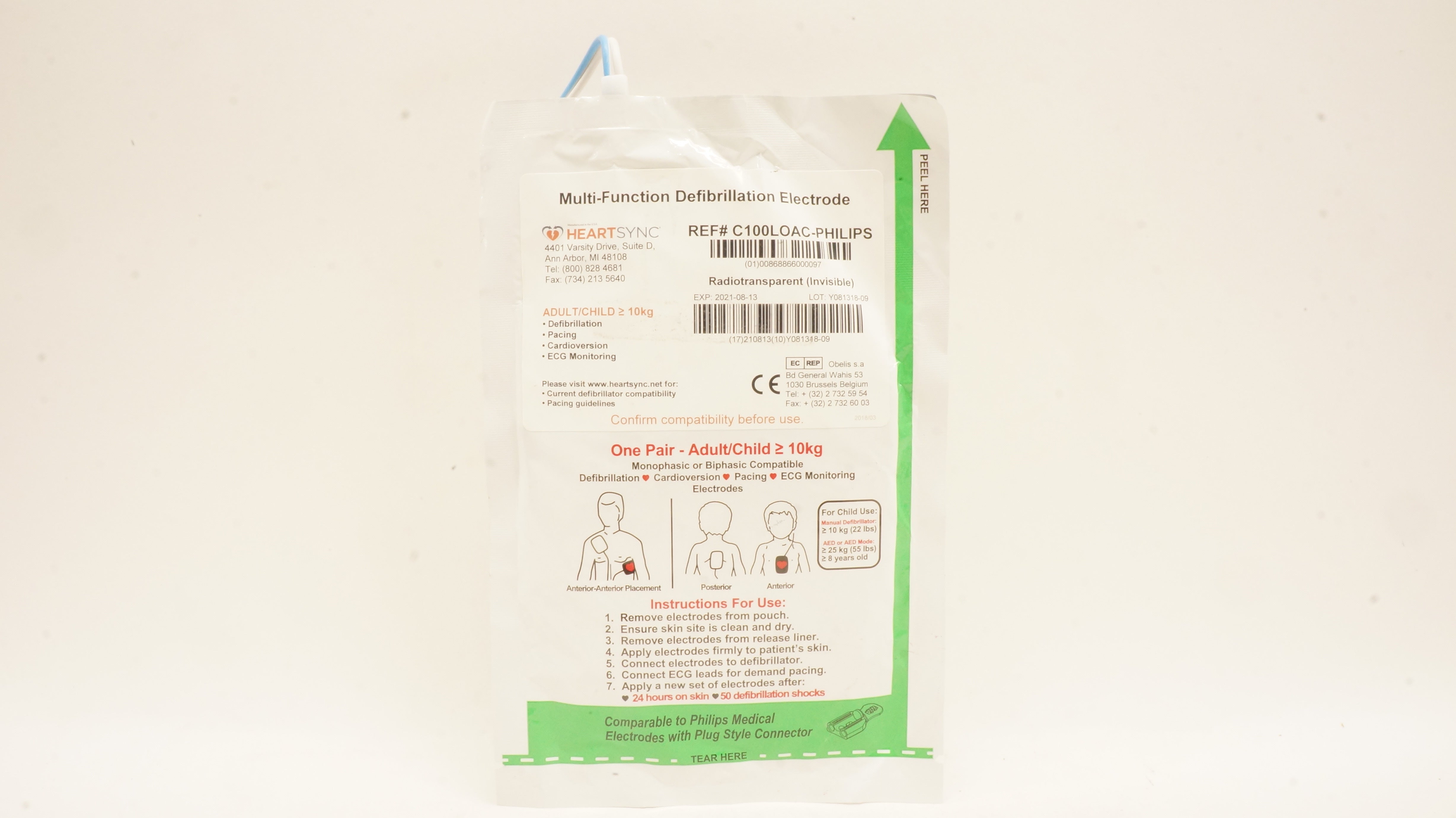 Heartsync c100loac philips multi function electrode adult child x 