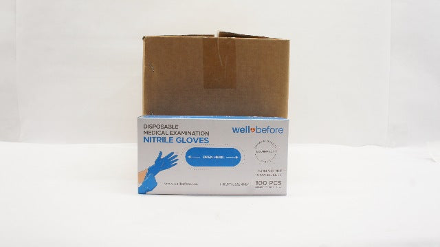 WellBefore Medical Examination Nitrile Gloves, Powder Free 4mm  - Case of 1000