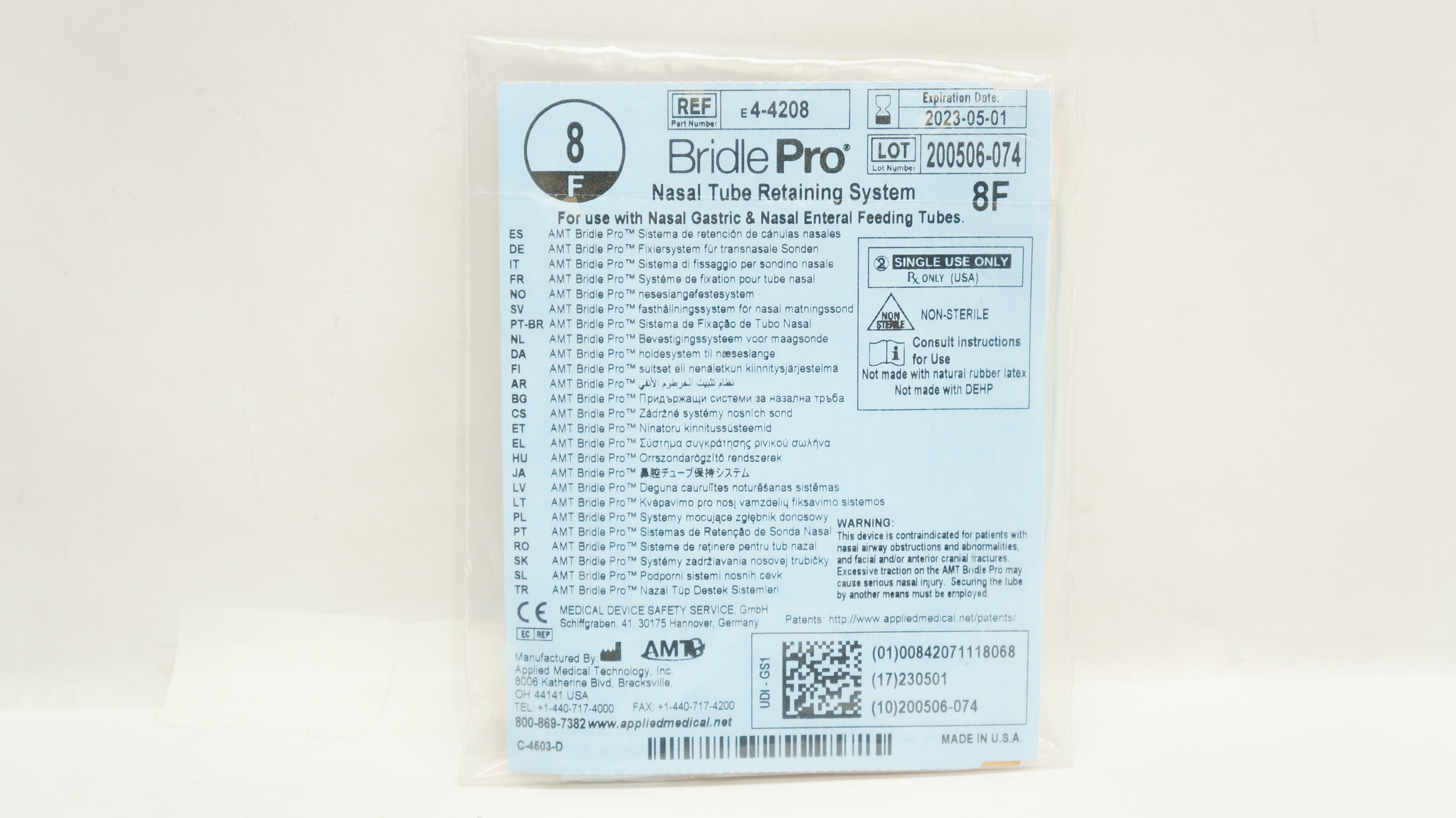 Applied Medical E4-420810 Bridle Pro Nasal Tube Retaining System 8-10F (x)