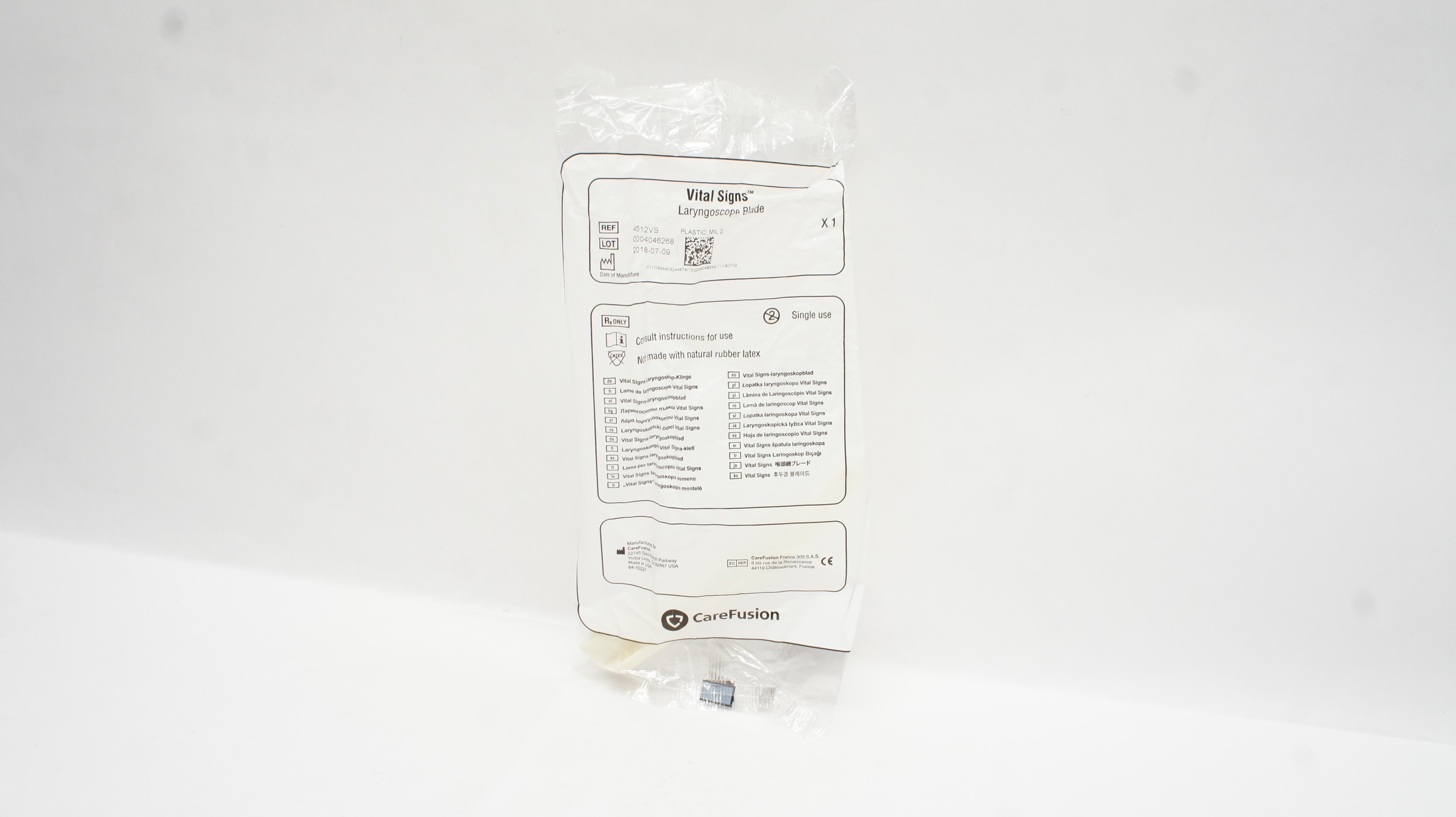 CareFusion 4512VS Vital Signs Laryngoscope Blade, MIL 2