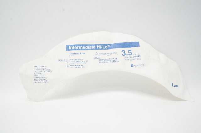 Mallinckrodt 86443 Intermediate Hi-Lo Tracheal Tube Cuffed 3.5mm ID x 4.9mm OD