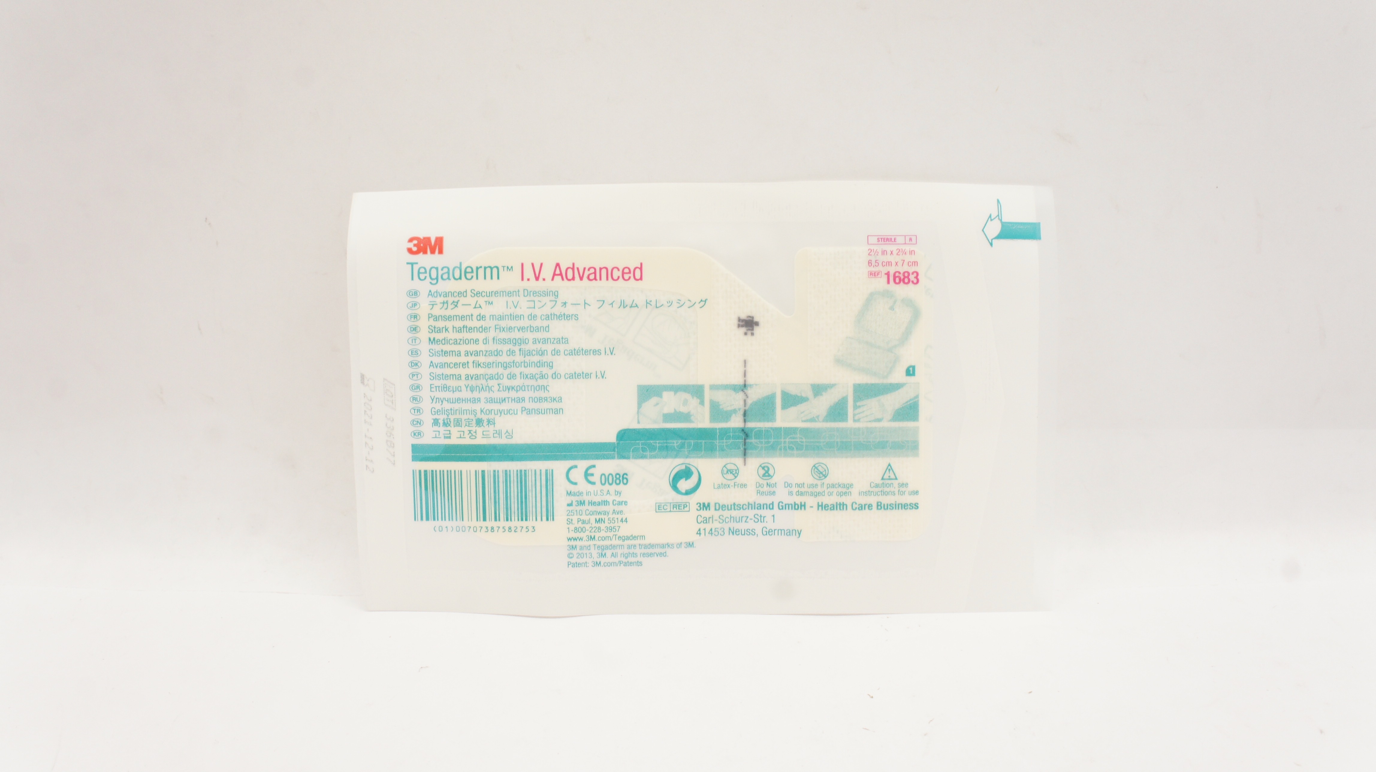 3M 1683 Tegaderm IV Advanced Securement Dressing 2-1/2inch x 2-3/4inch (x)