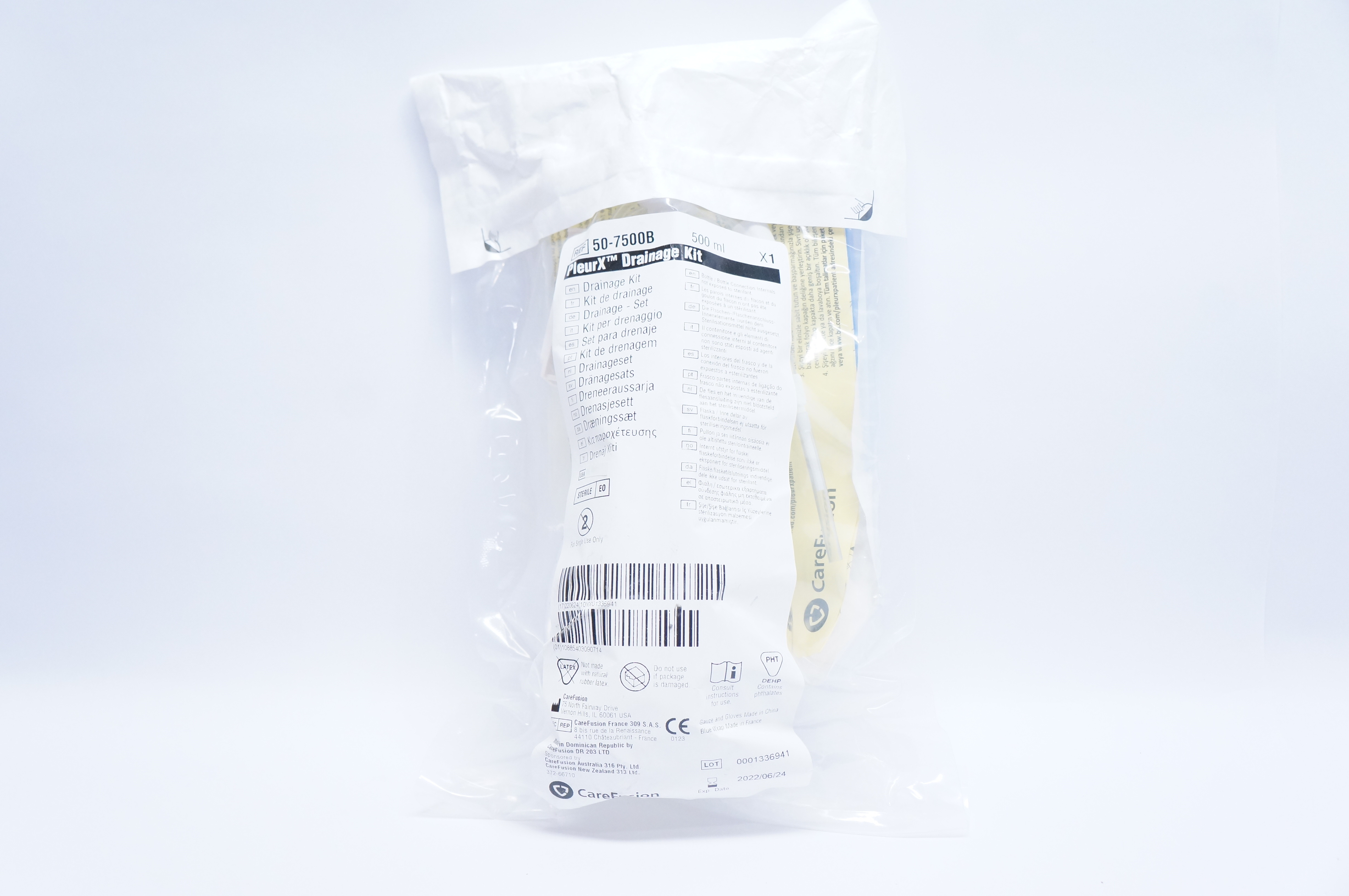 CareFusion 50-7500B PleurX Drainage Kit 500ml