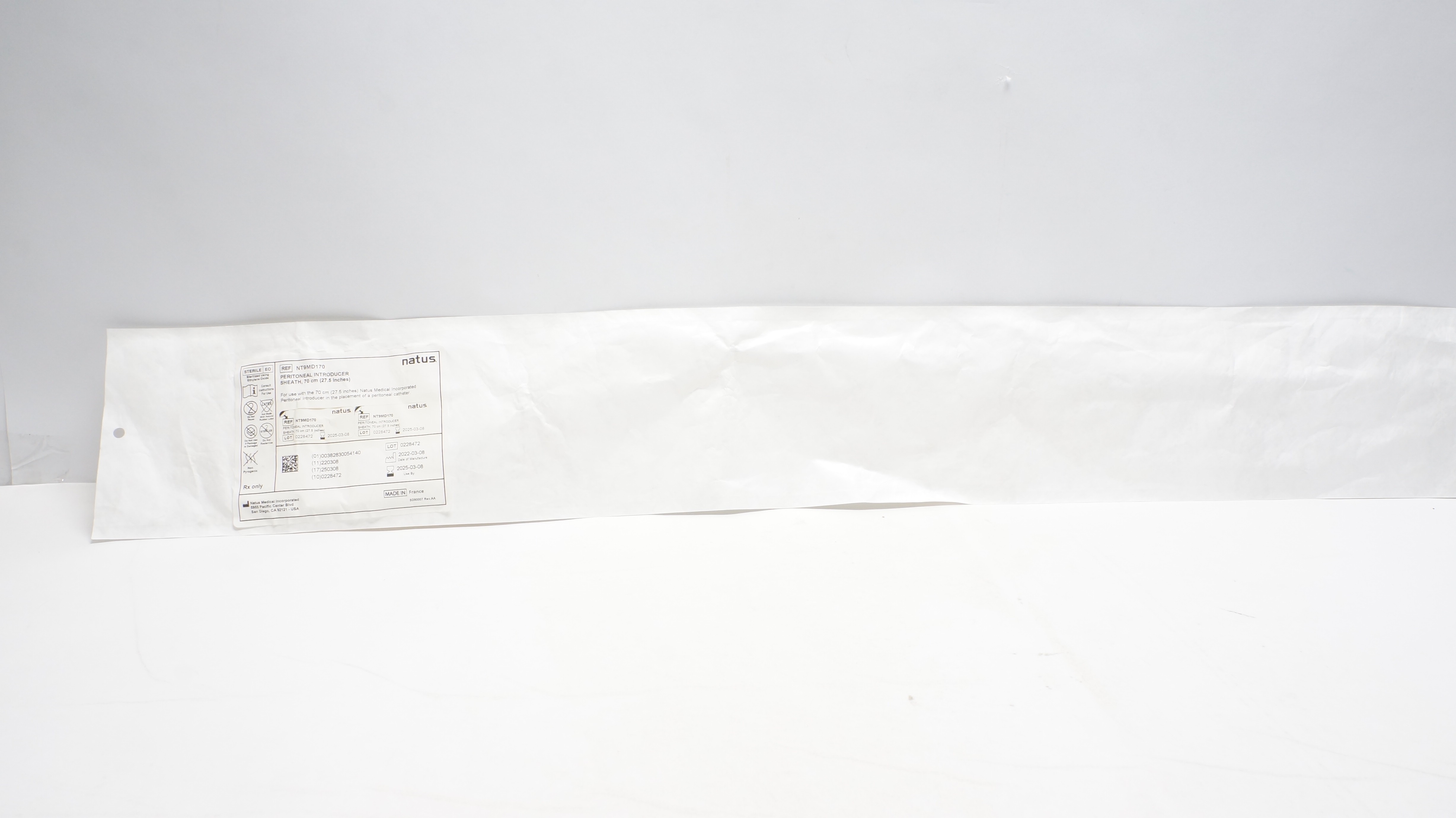 Natus NT9MD170 Peritoneal Introducer Sheath, 27.5inch (x)