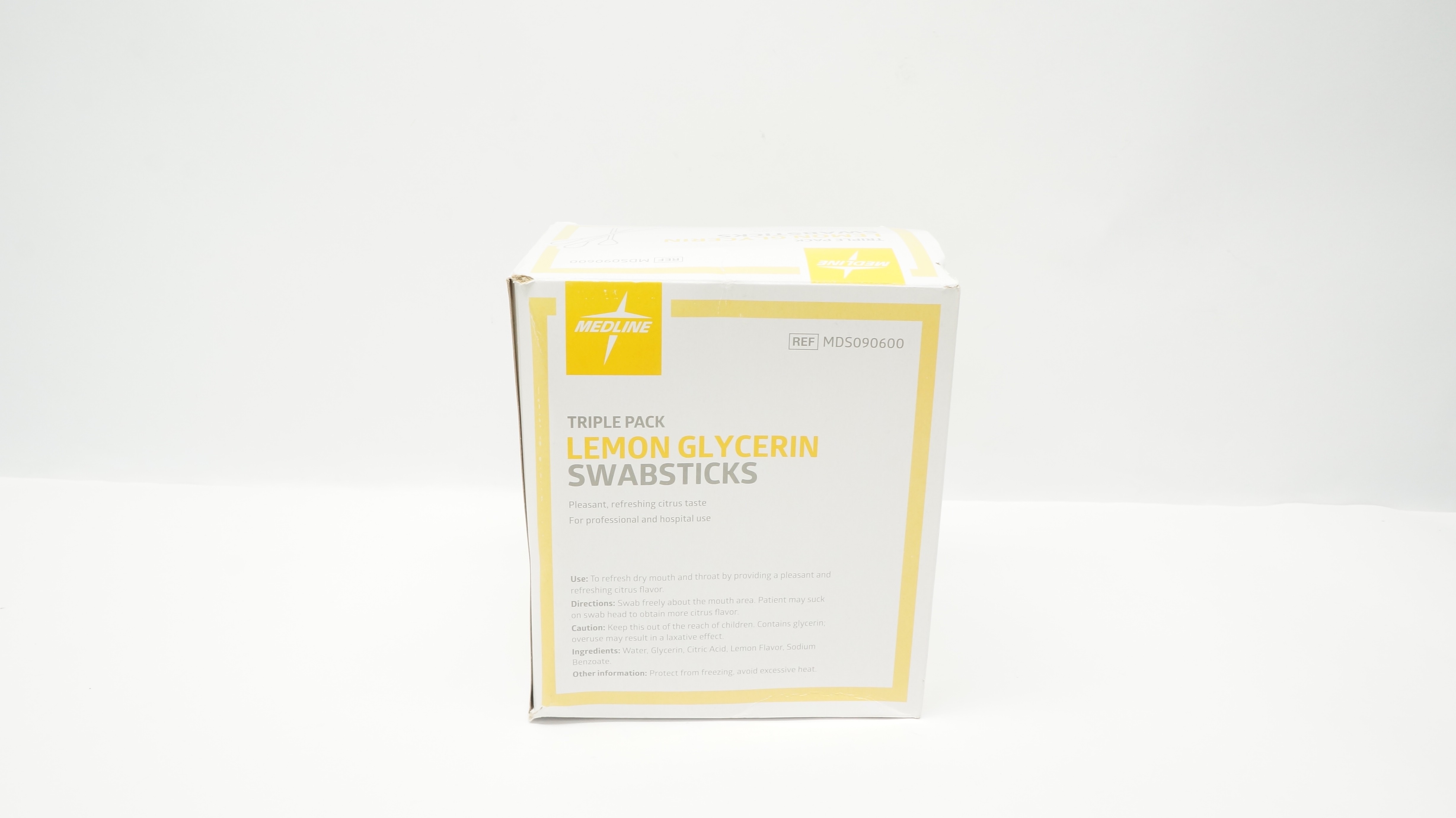 Medline MDS090600 Triple Pack Lemon Glycerin Swabsticks (x) - Box of 25