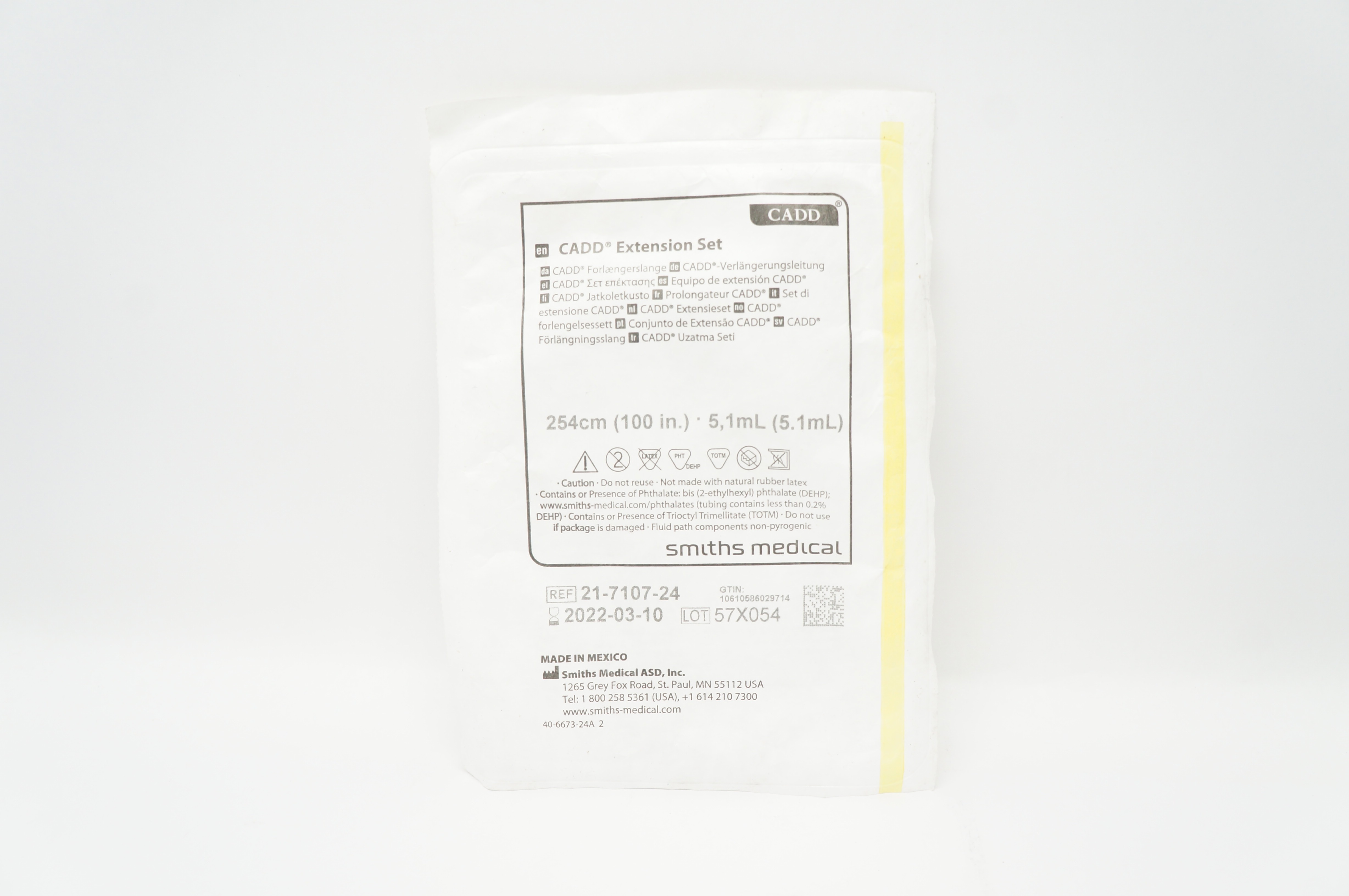 Smiths Medical 21-7107-24 Cadd Extension Set  100inch x 5.1ml (x)