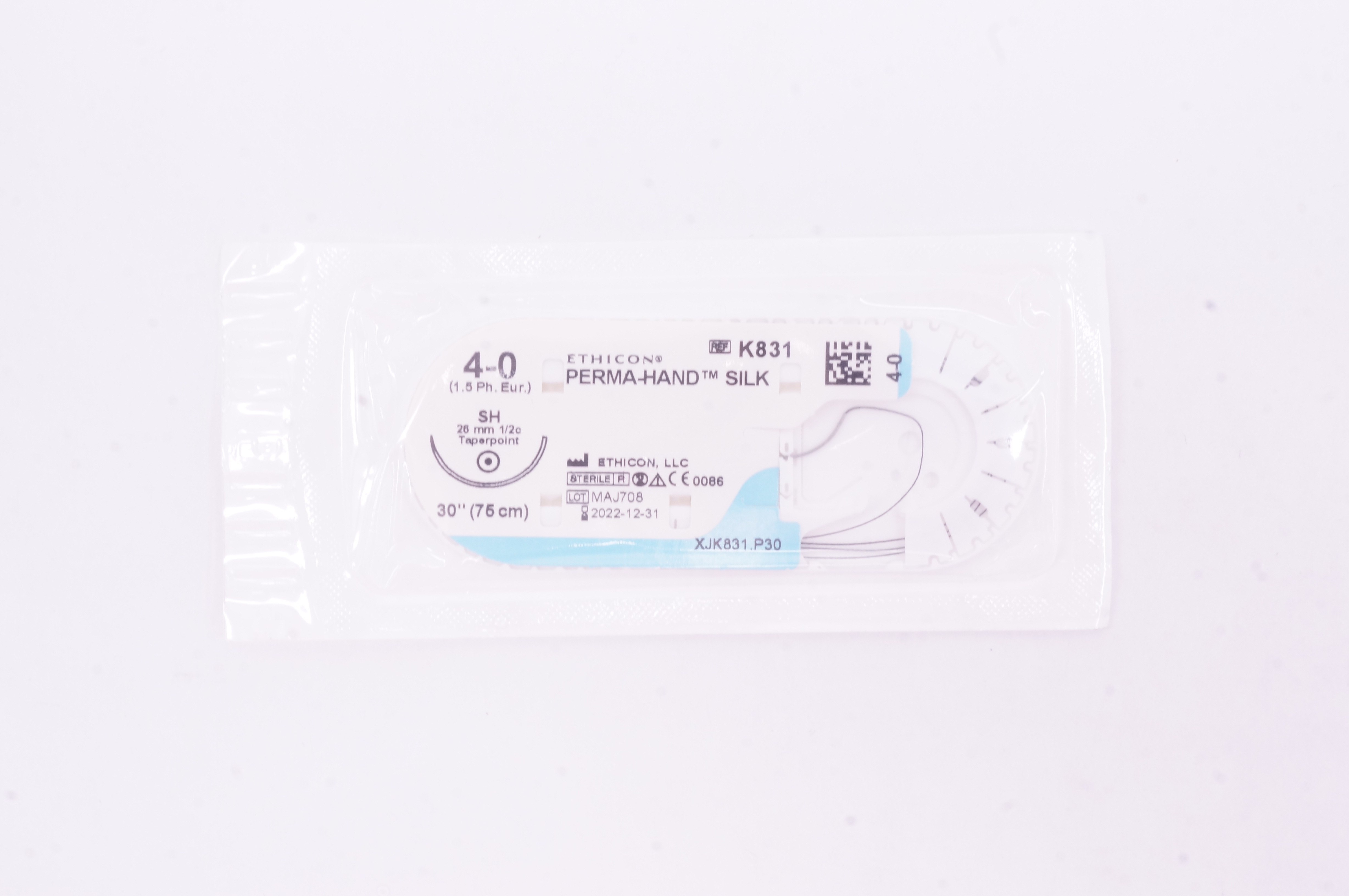 Ethicon K831 4-0 Perma-Hand Silk Stre SH 26mm 1/2c Taperpoint, 30 inch