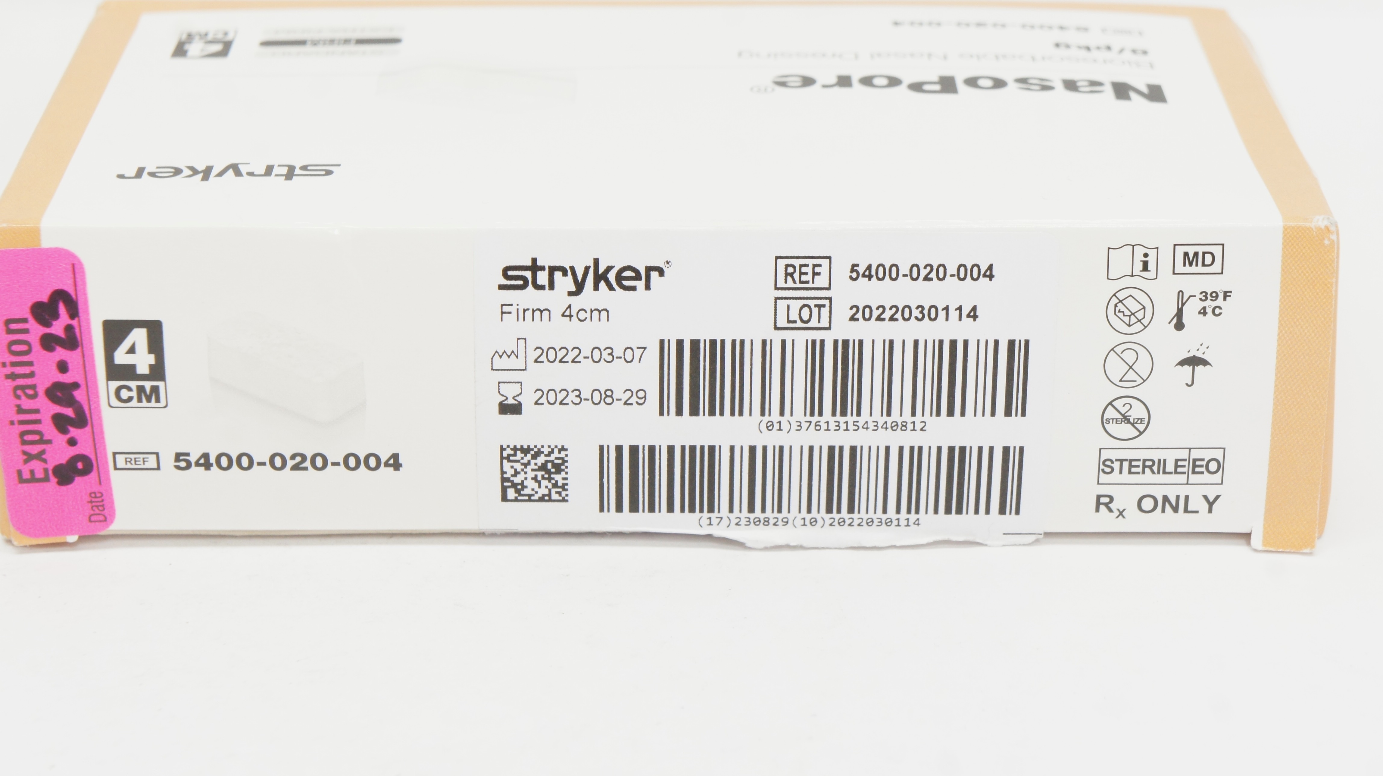 外科的摘出 / Surgical Extraction 3枚セット Stryker 5400-020-004 NasoPore Bioresorbable Nasal Dressing
