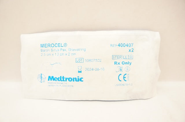 Medtronic 400407 MEROCEL Baron Sinus-Pak Drawstring 2.5x1.2x2cm - Pack of 2