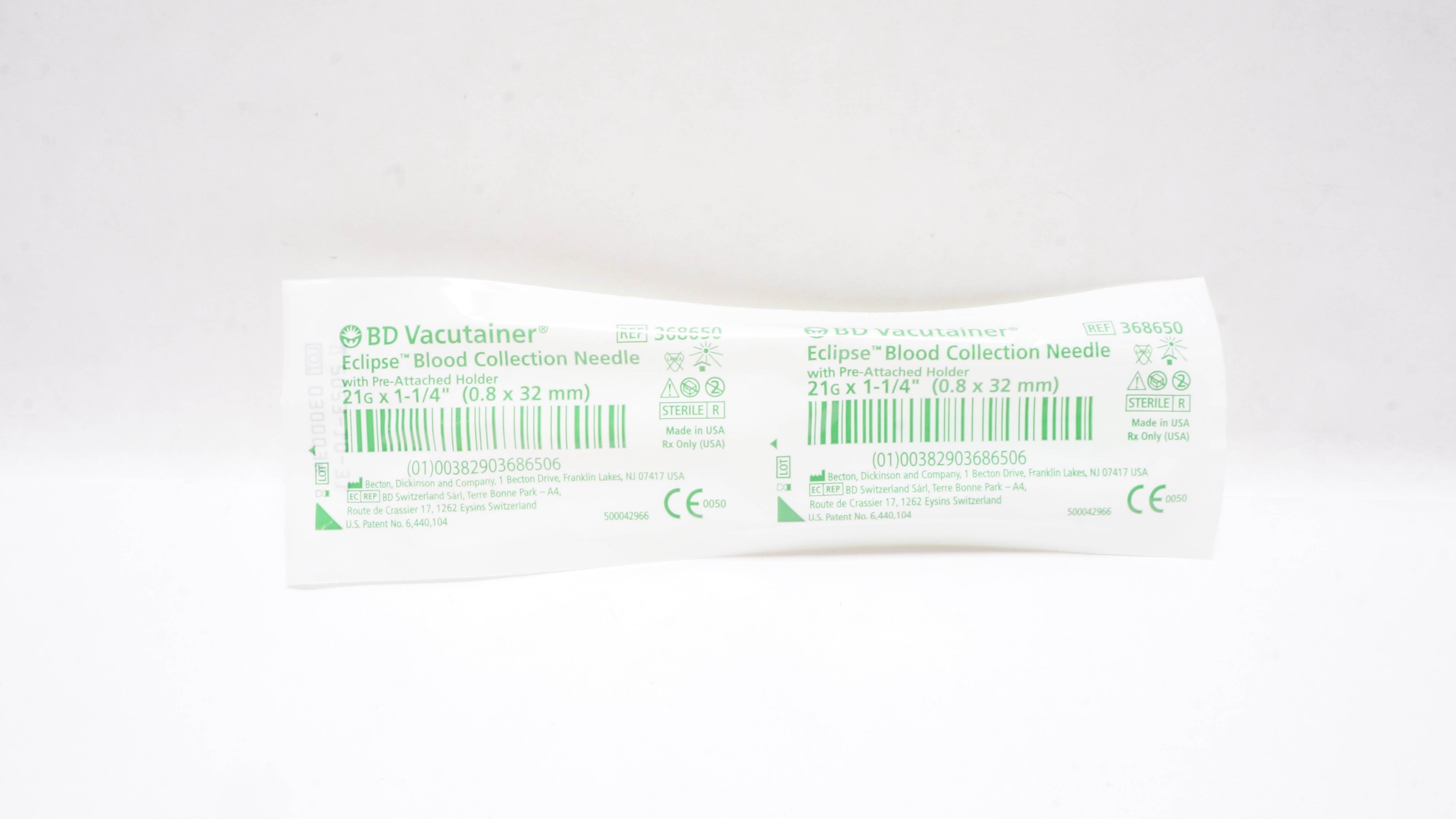 BD 368650 Vacutainer Eclipse Blood Collection Ndle 21G x 1-1/4inch