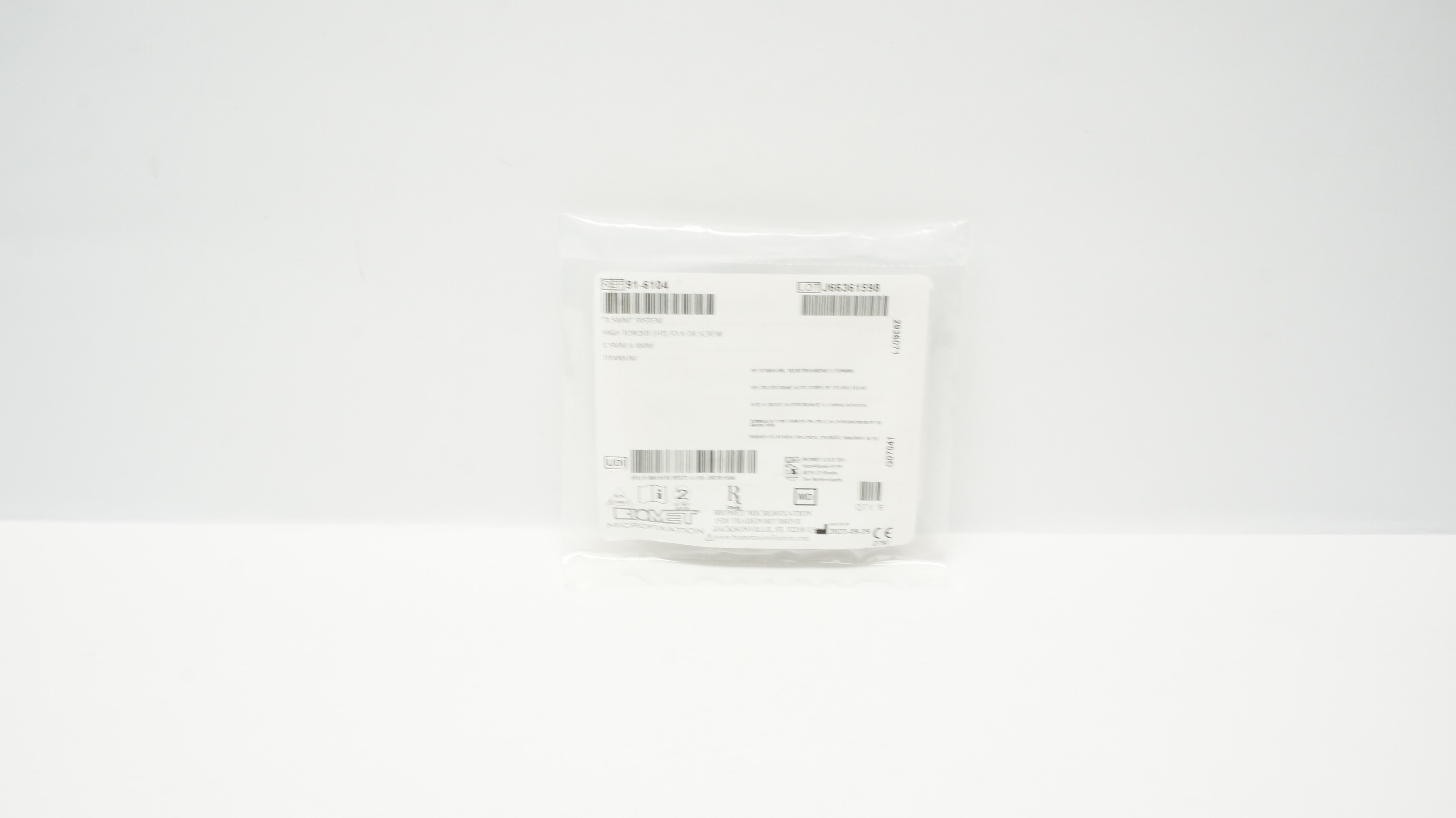 Biomet 91-6104 High Torque, SD, X-DR, Screw, Titanium 15mm x 4mm - Pack of 6