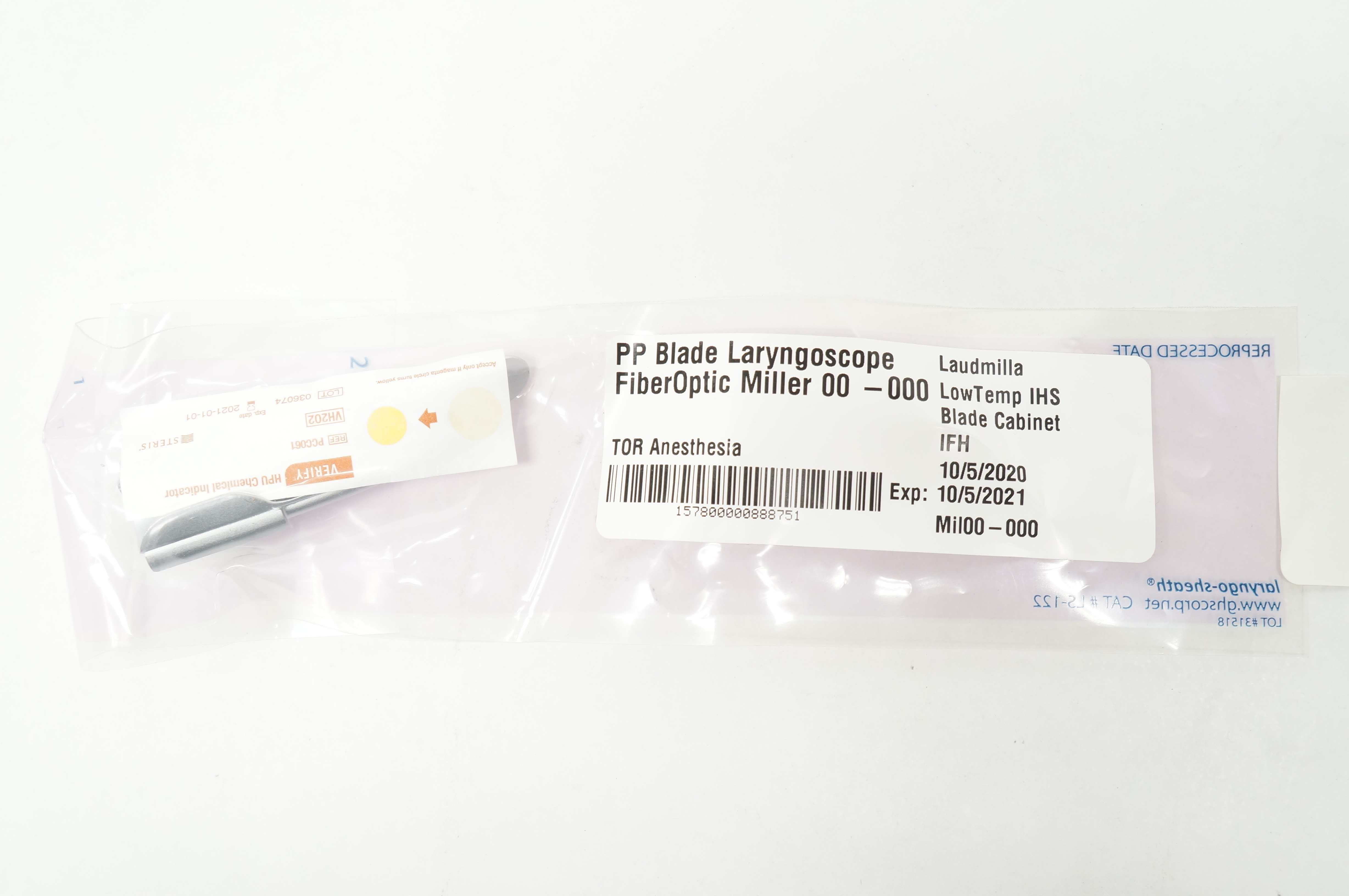 GHS LS-122 PP Blade Laryngoscope FiberOptic Miller 00-000 (x)