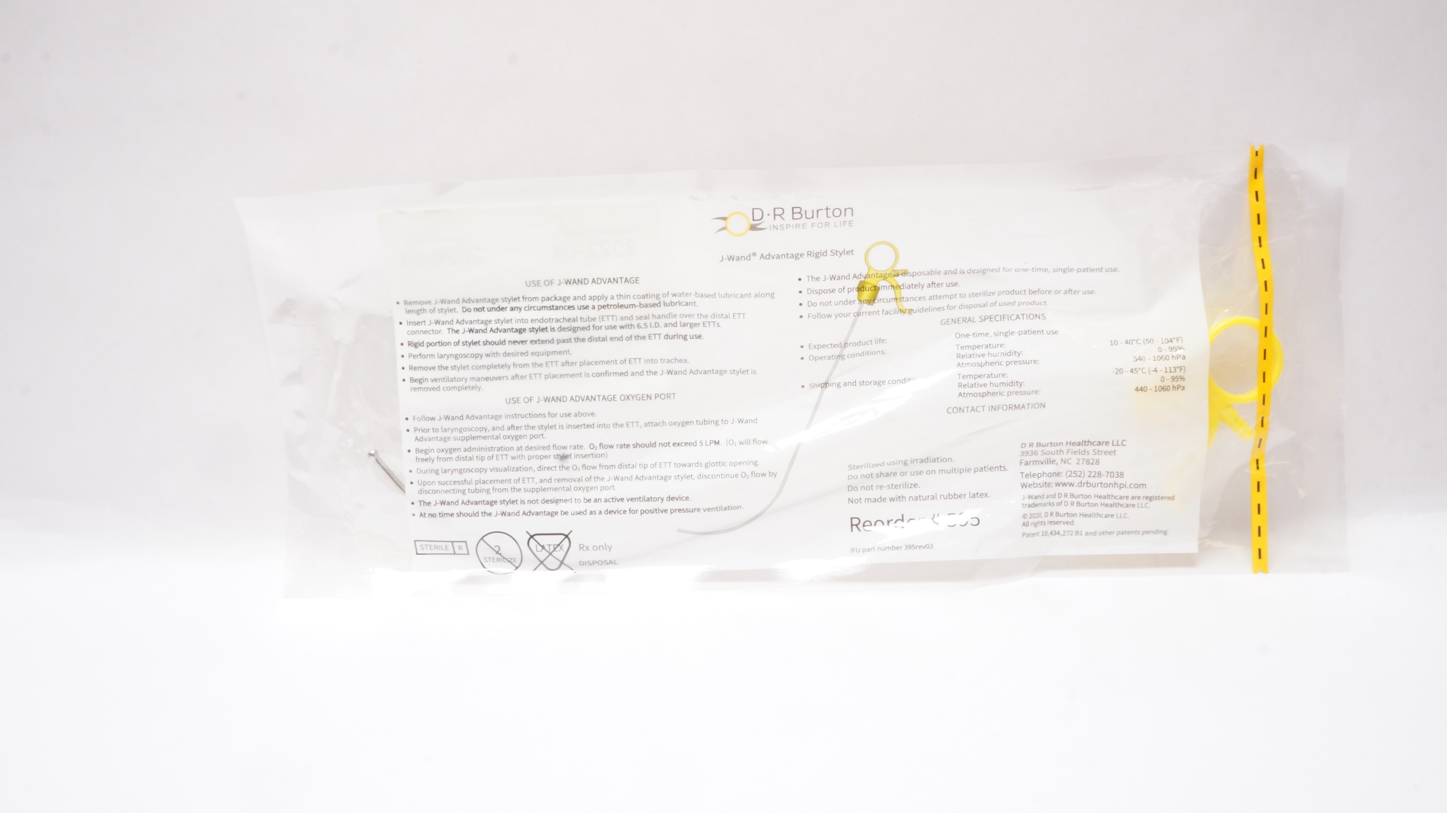 D R Burton Healthcare 595 J-Wand Advantage Rigid Stylet