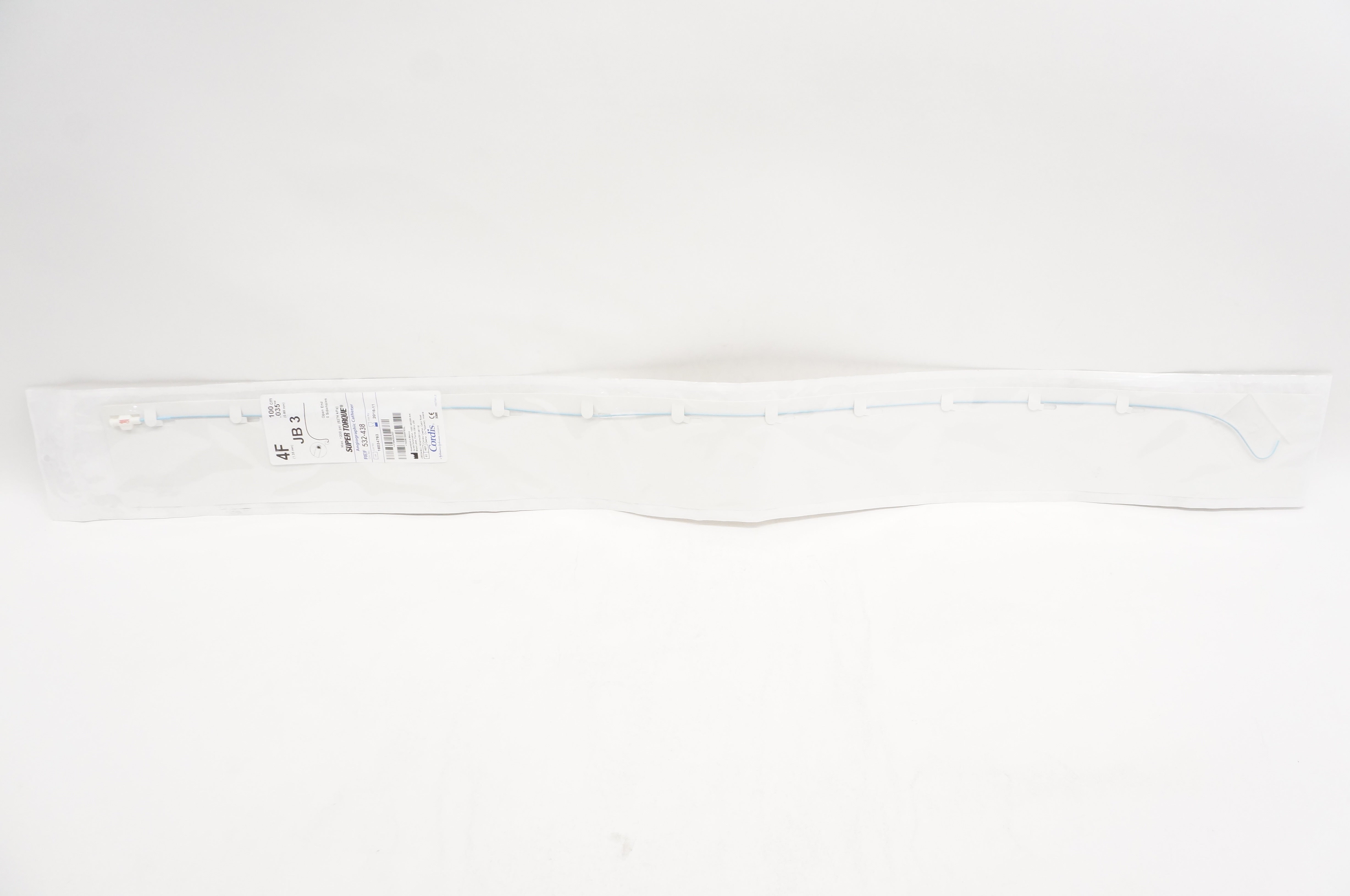 Cordis 532-438 Super Torque JB 3  Angiograpic Cath. 4F x 100cm x 0.035inch (x)