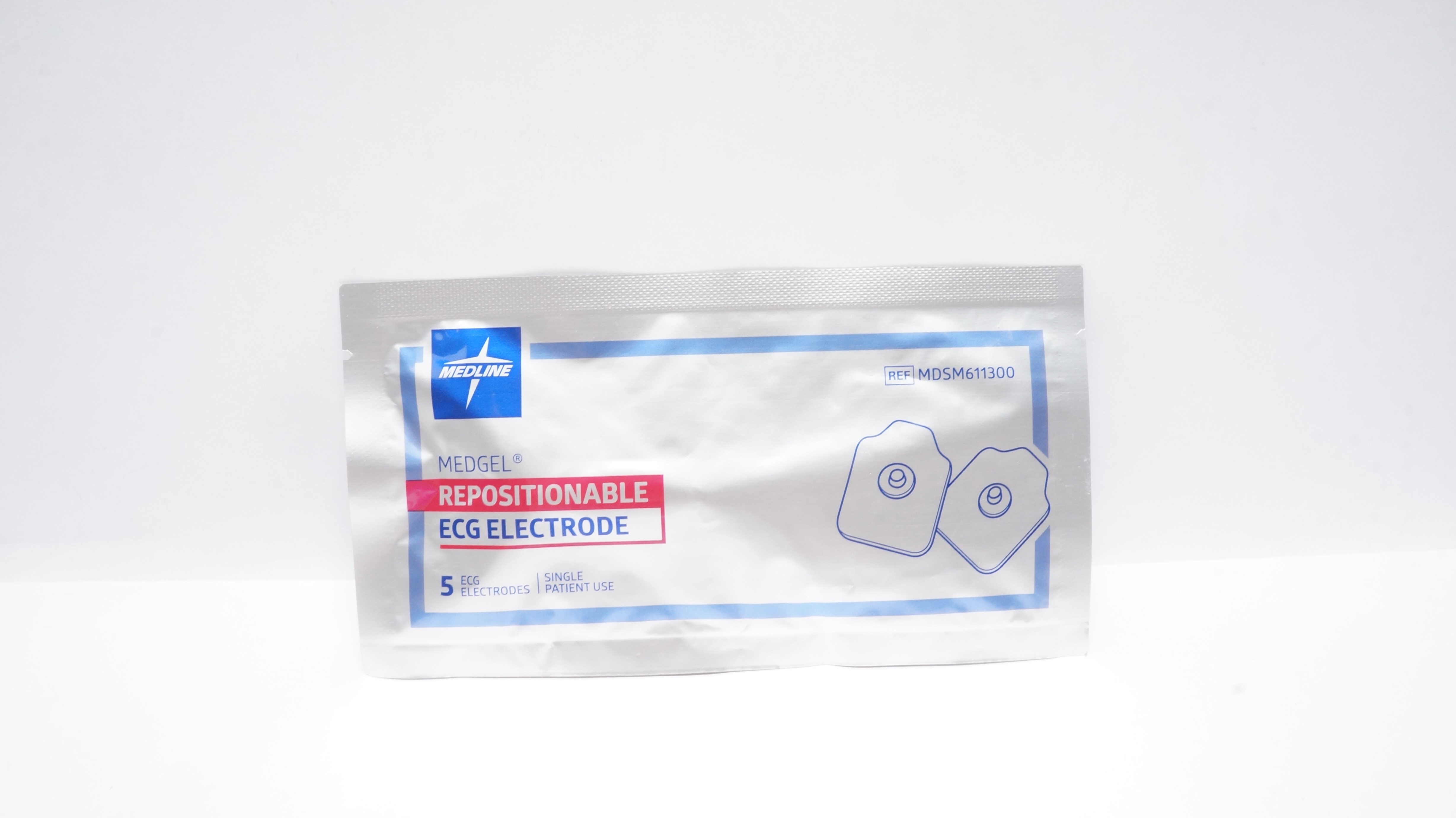Medline MDSM611300 MedGel Repositionable ECG Electrode - Pack of 5