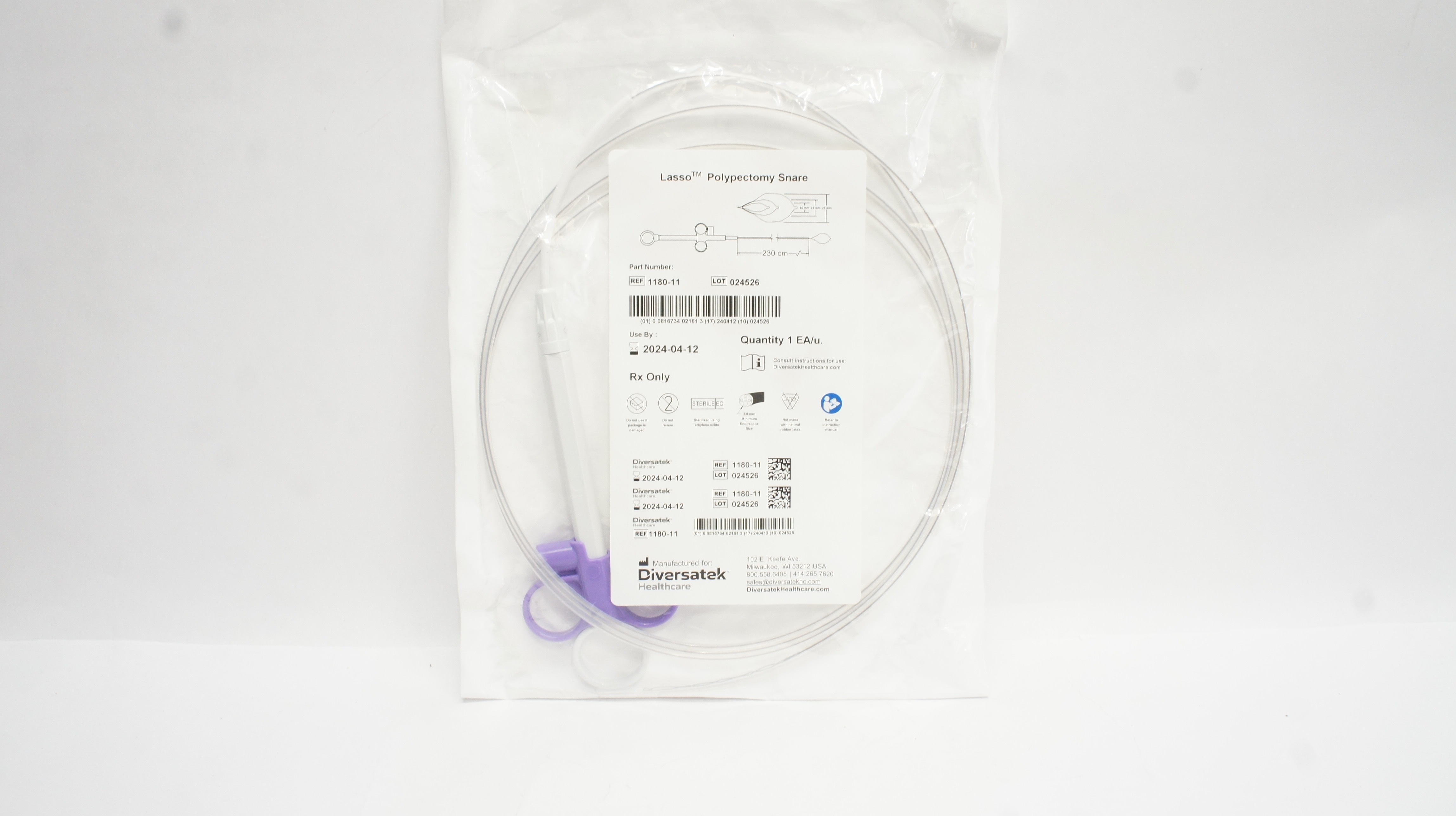 Diversatek Insight Diversatek 1180-11 Lasso Polypectomy Snare 230cm