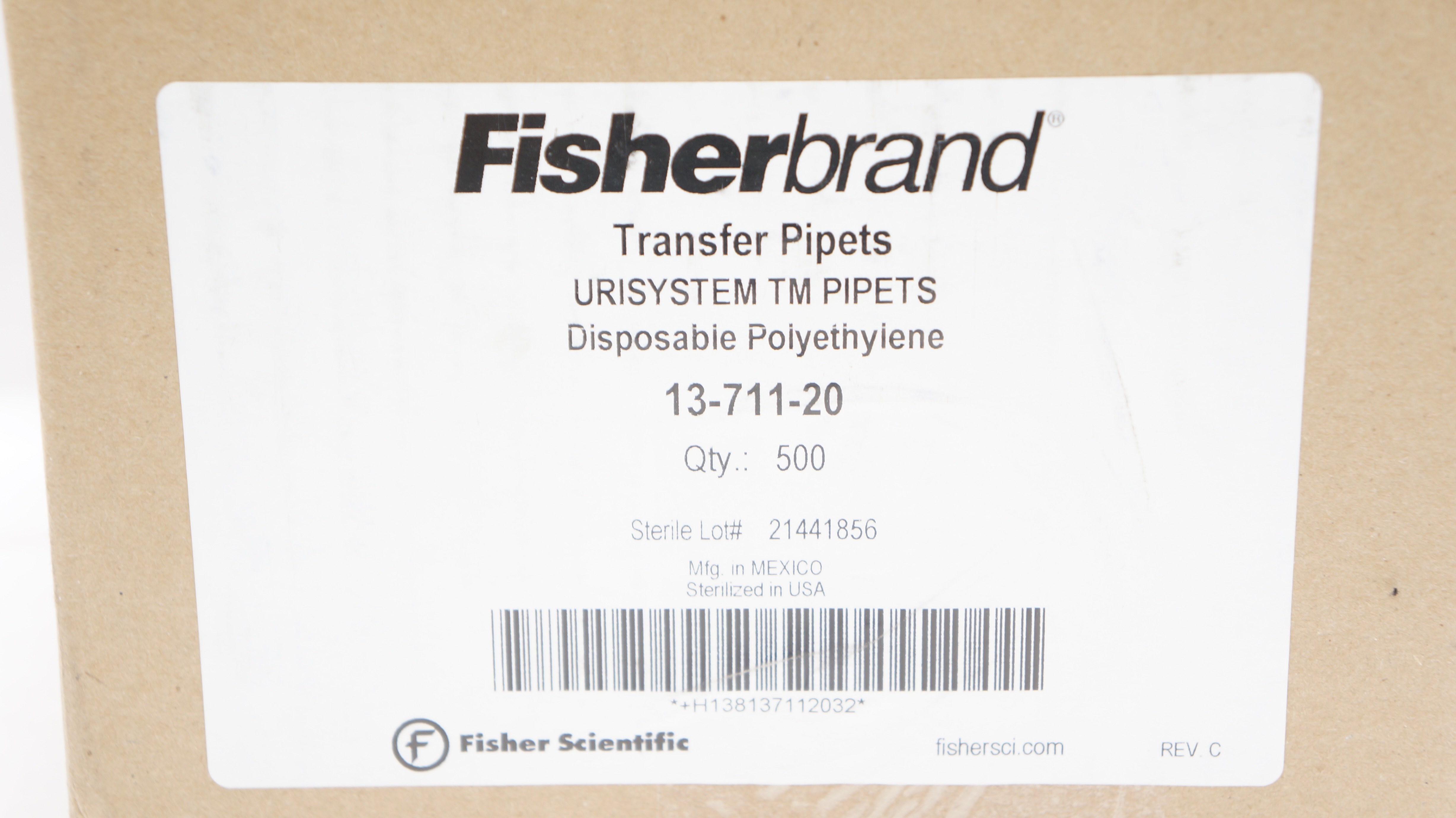 Fisherbrand 1371120 Disposable Polyethylene Transfer Pipets Box of 500