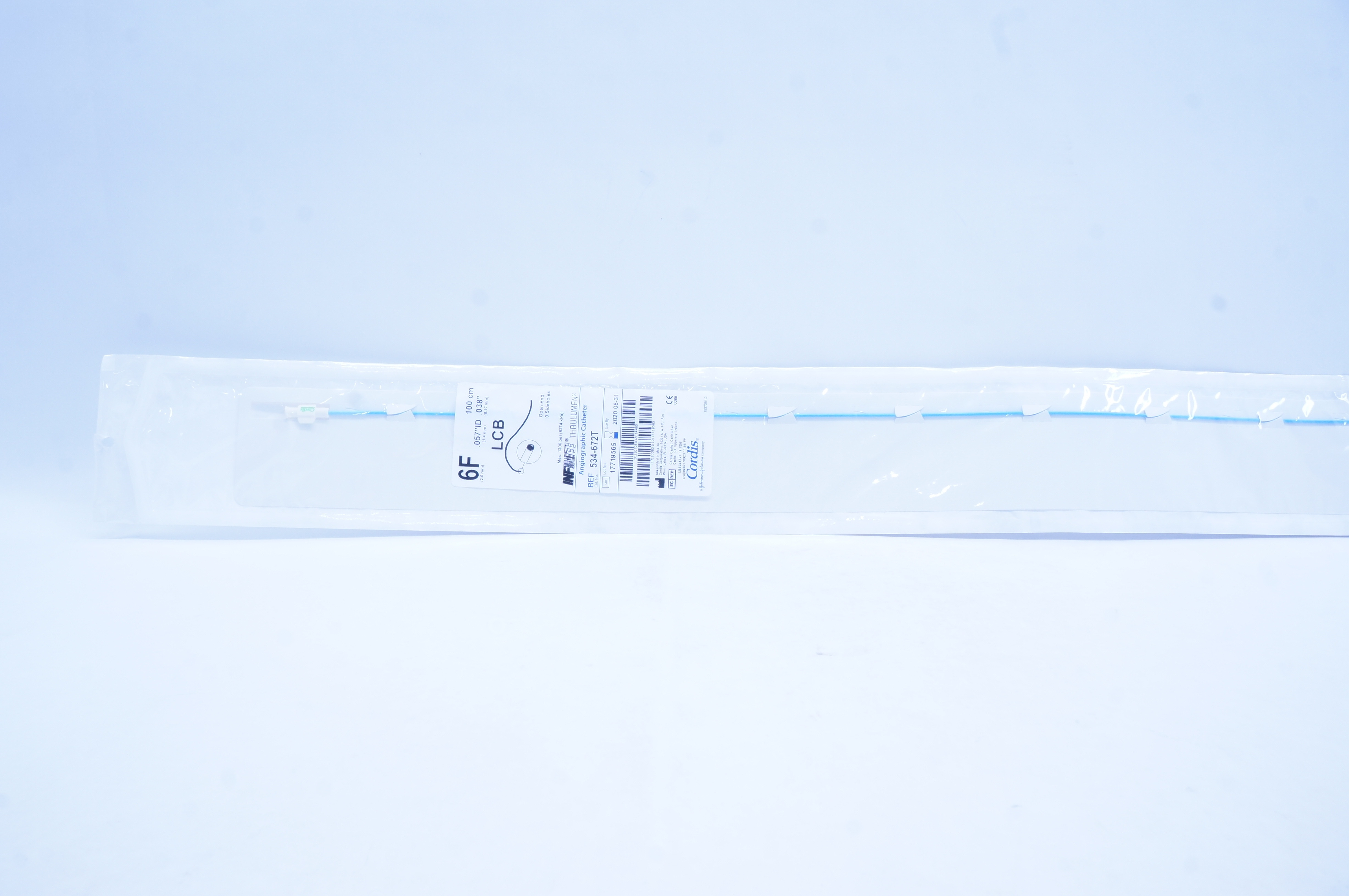 Cordis 534-672T Infiniti Thrulumen Angiographic Cath. 6 F x 100 cm LCB (x)