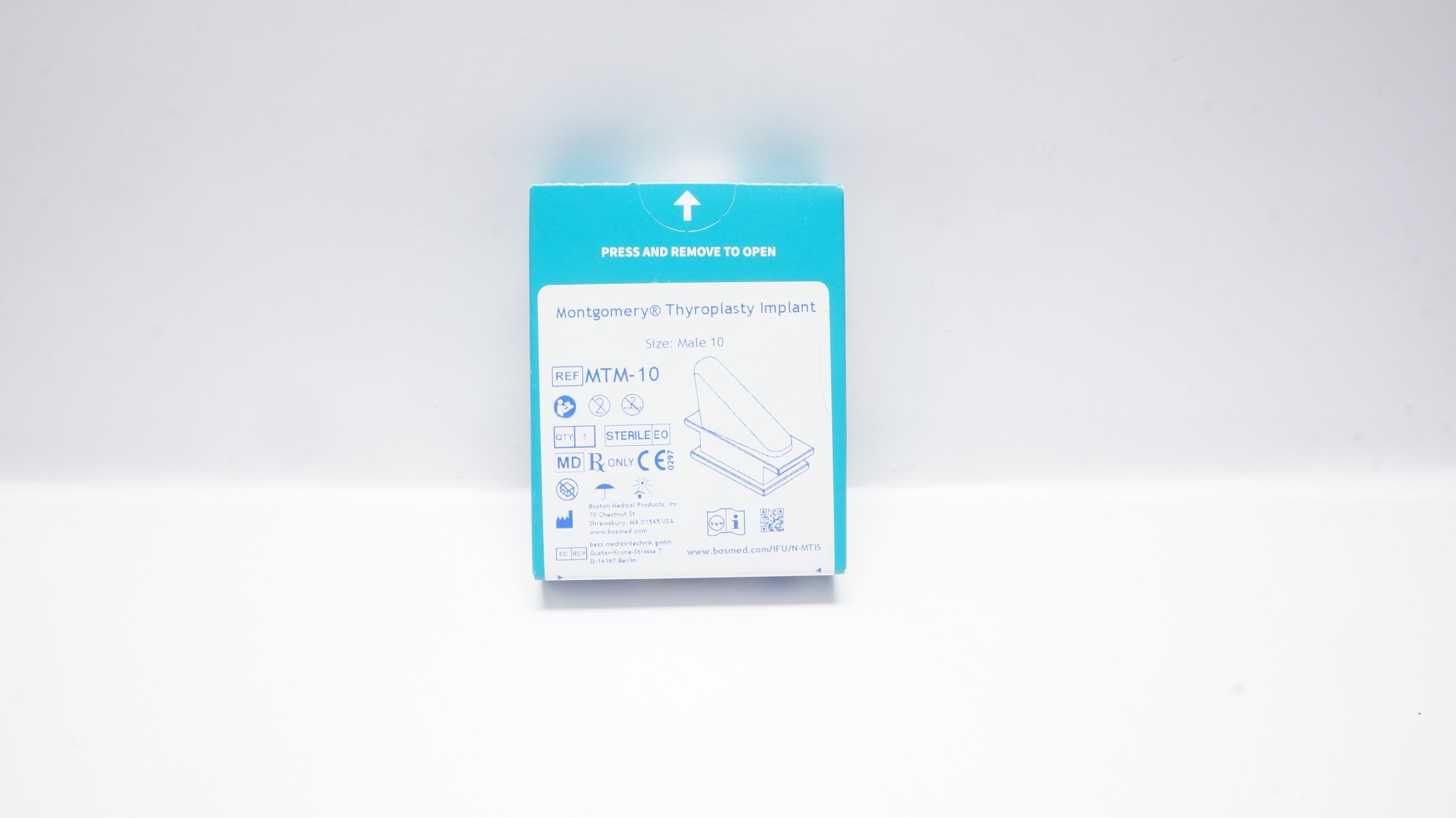 Boston Medical Products MTM-10 Montgomery Thyroplasty Implant Size: Male 10