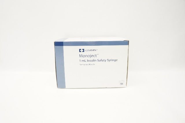 Covidien 8881511110 Monoject 1 mL Insulin Syringe 29G x 1/2inch - Box of 100