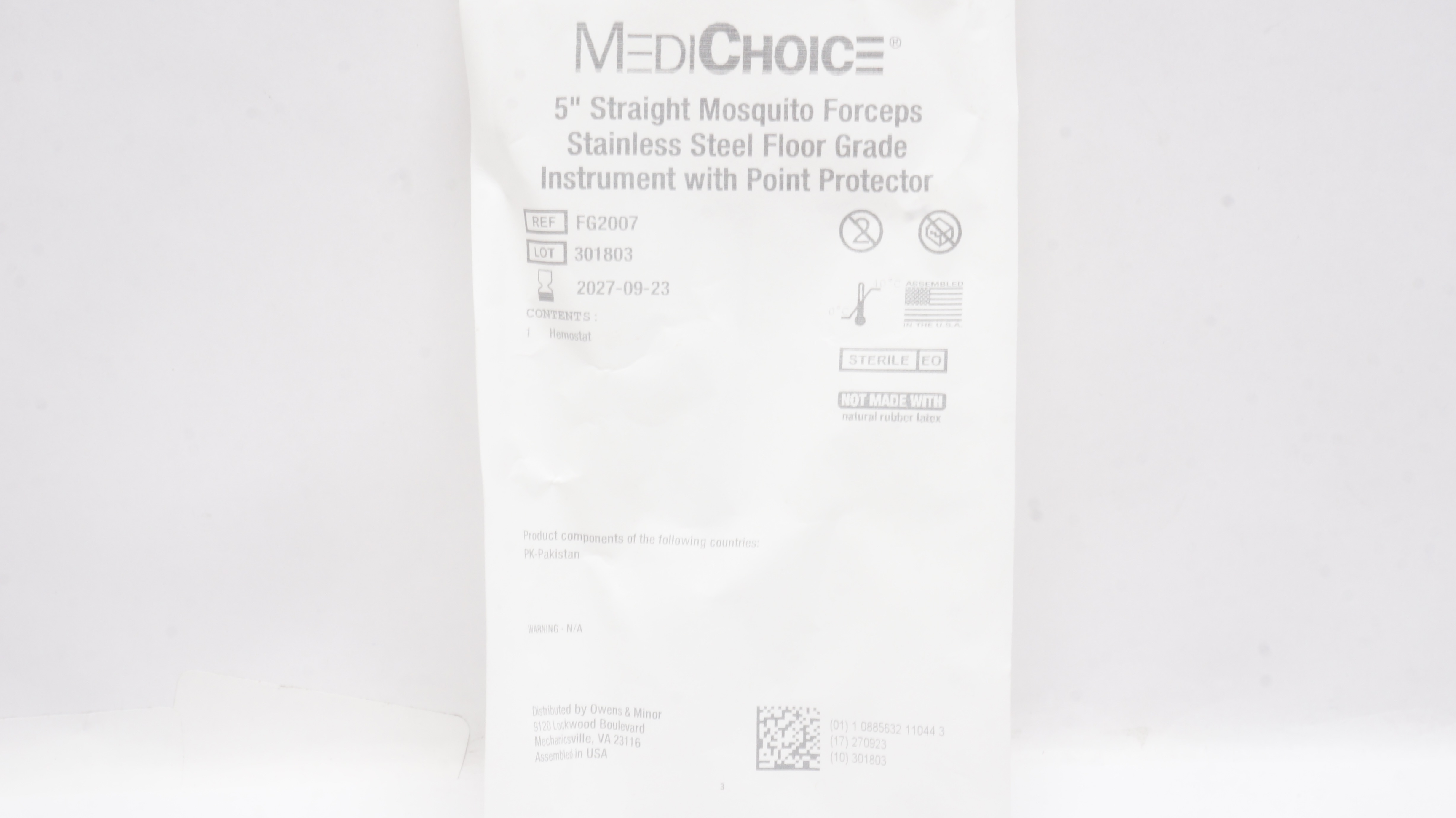 MediChoice FG2007 Mosquito Forceps, Stainless Steel, Straight 5 inch