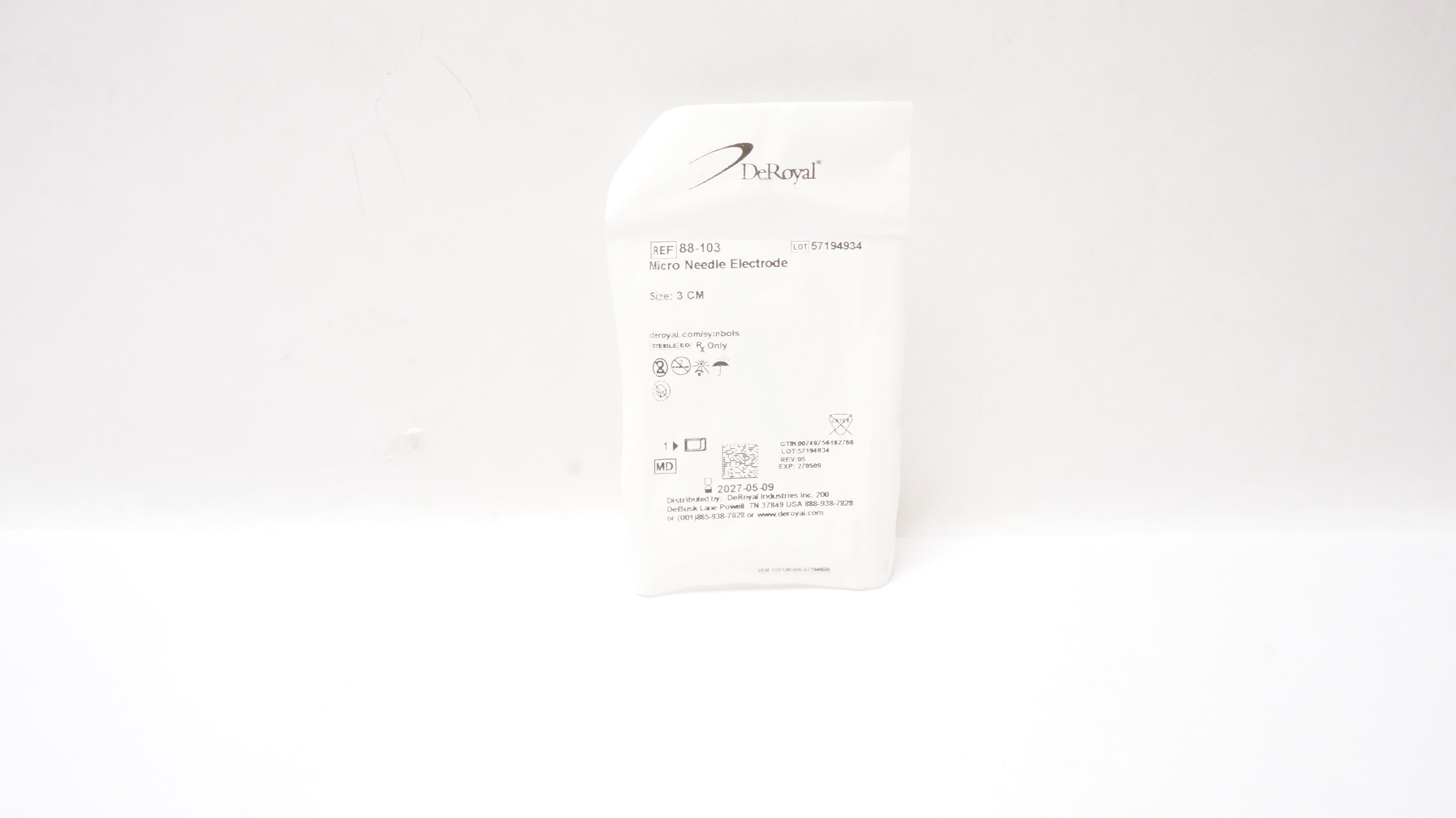 DeRoyal 88103 Micro Needle Electrode 3cm