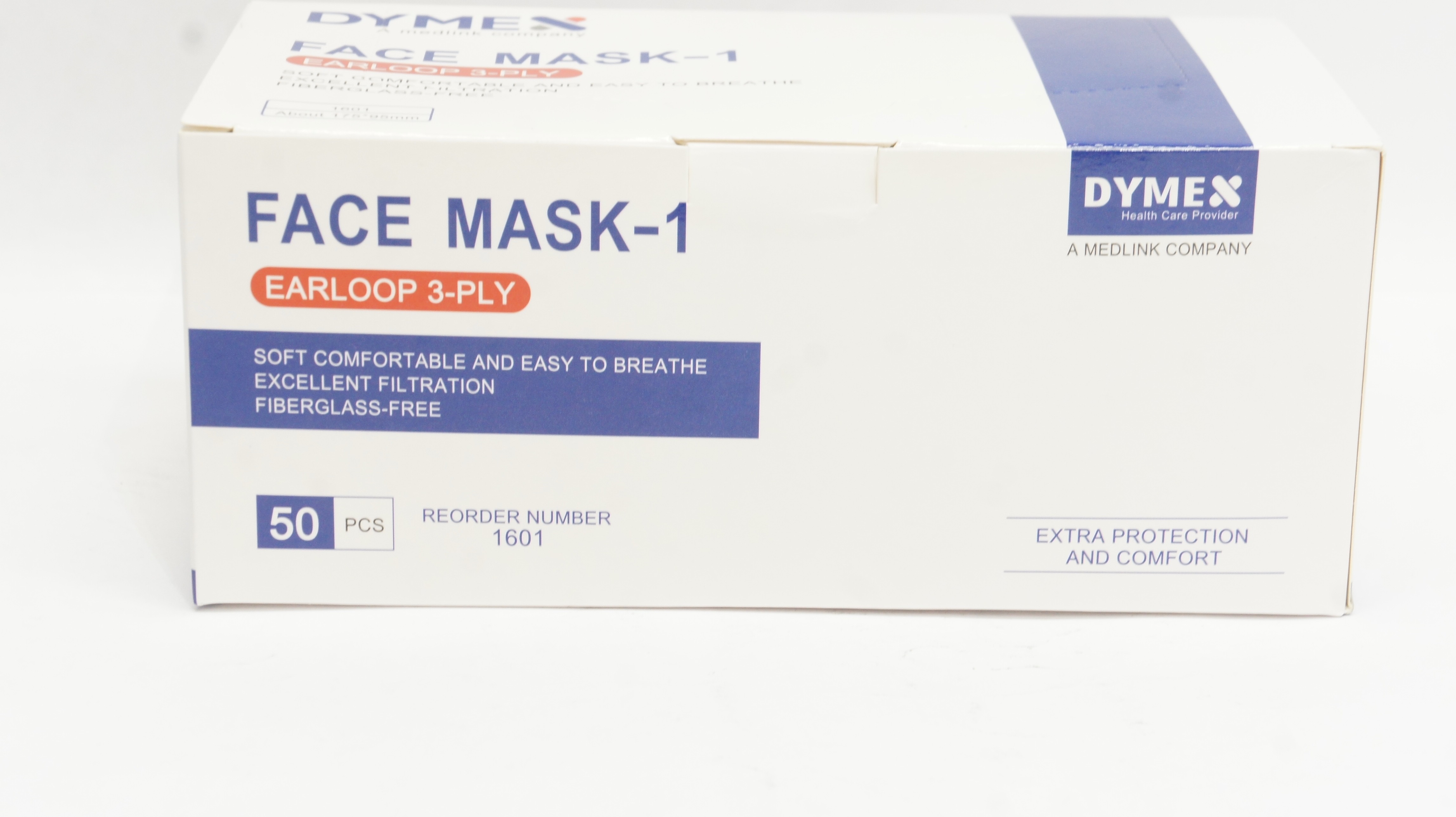 Dymex 1601 Face Mask-1 Earloop 3-Ply (x) - Box of 50
