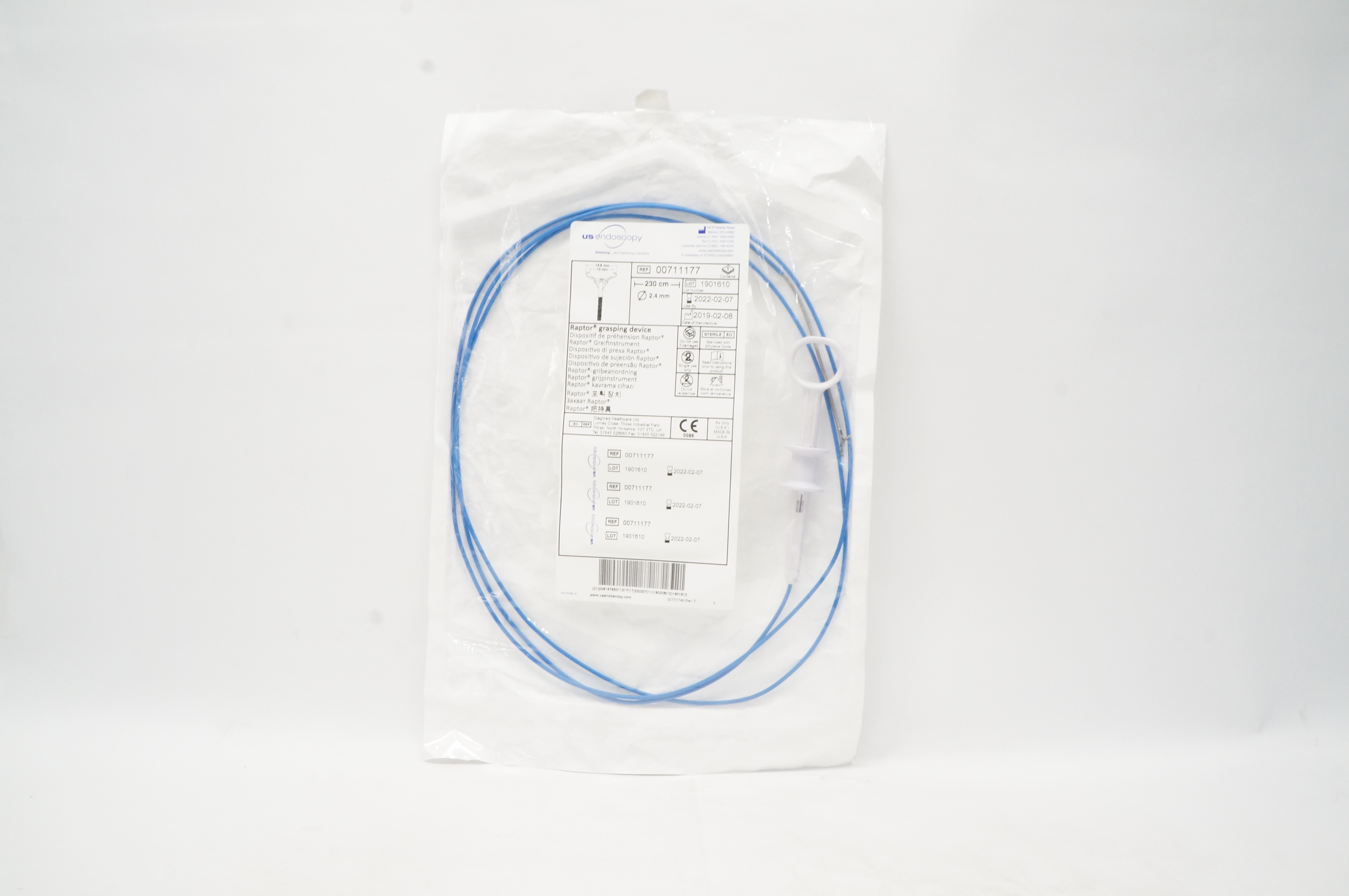 US Endoscopy 00711177 Steris Raptor Grasping Device 2.4mm x 230cm