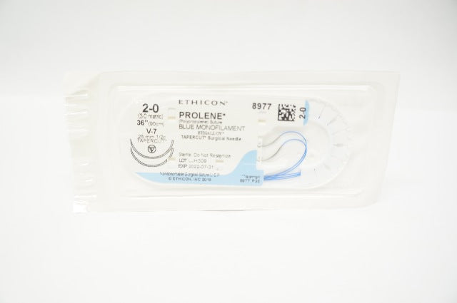 Ethicon 8977 2-0 PROLENE V-7 36inch 26mm 1/2c Taper (x)