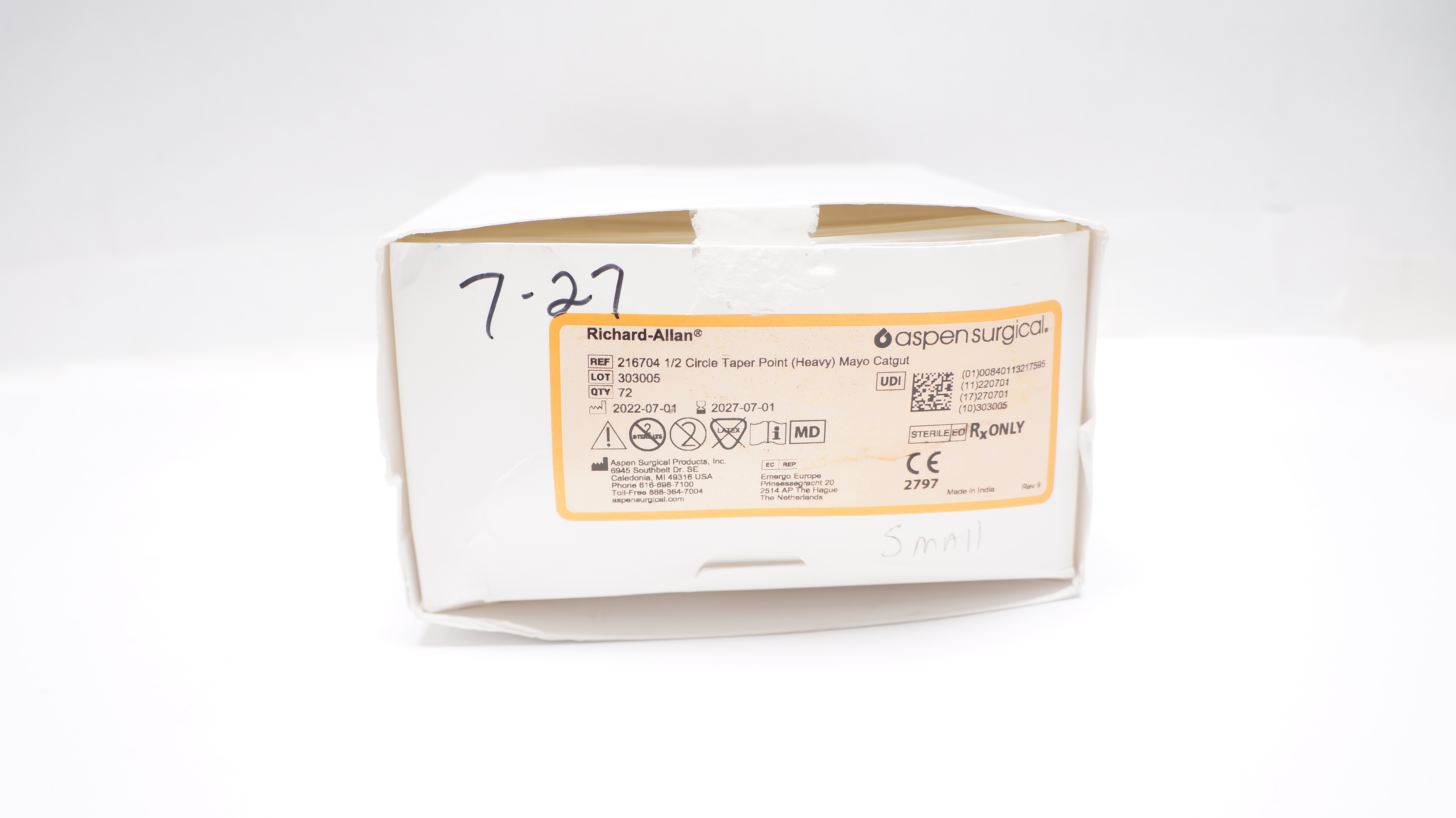 Aspen Surgical 216704 Richard Allan Ndle, Style/Size Mayo 1/2 Taper - Box of 65
