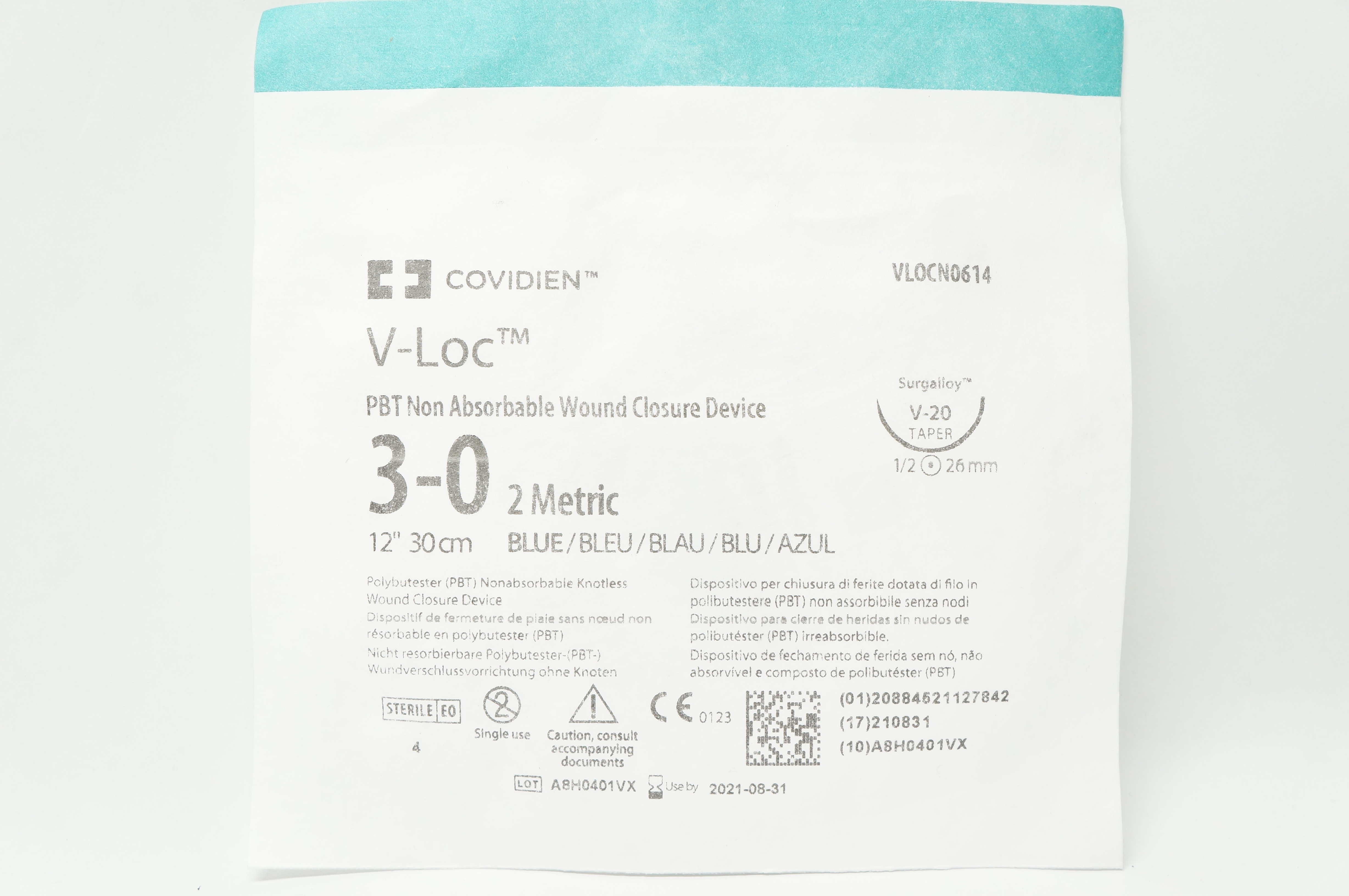 Covidien VLOCN0614 30 VLoc Wound Closure Device V20 Taper 1/2 26mm