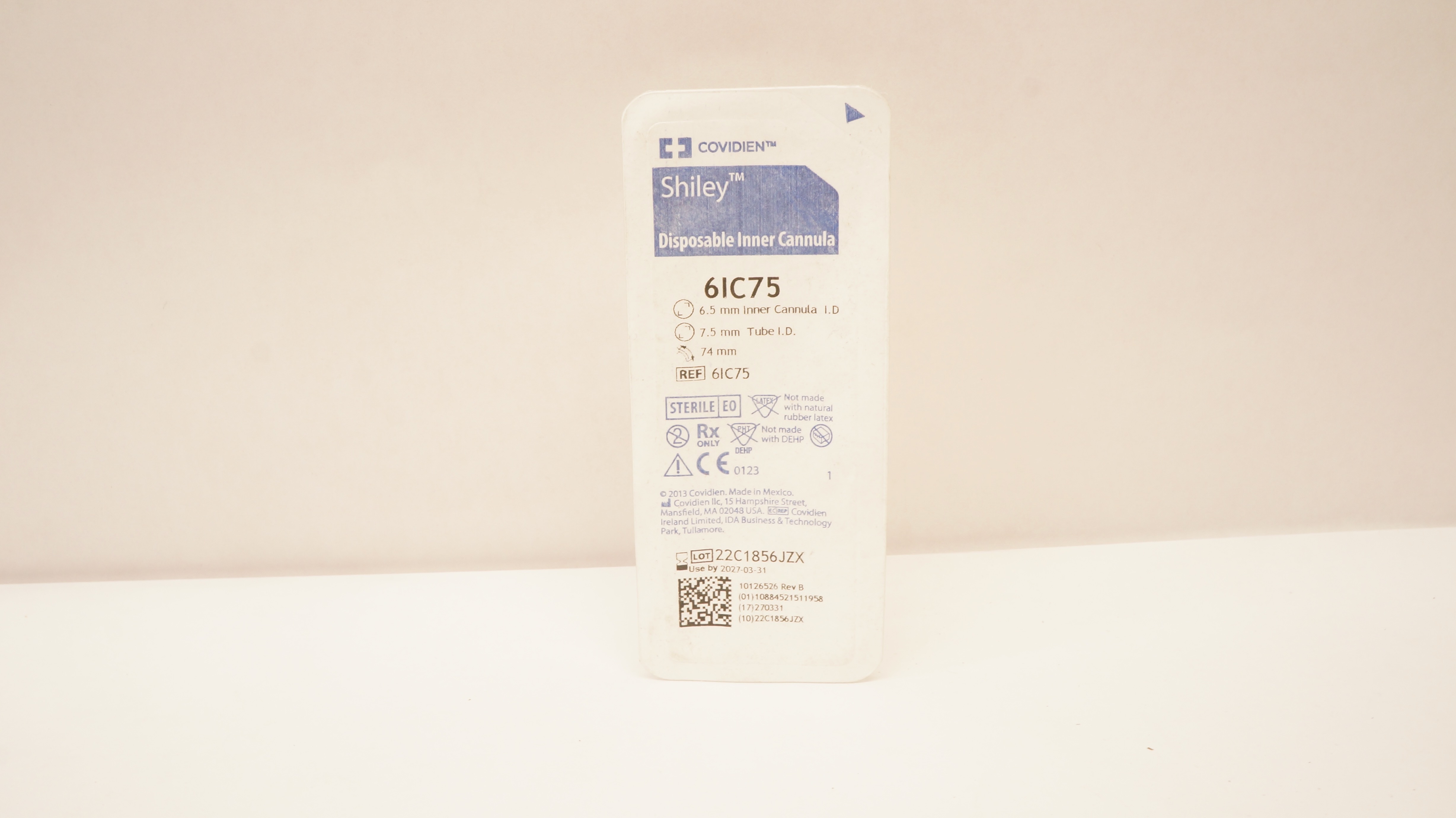 Covidien 6IC75 Shiley Disposable Inner Cannula 6.5mm I.D. x 7.5 mm Tube x 74mm